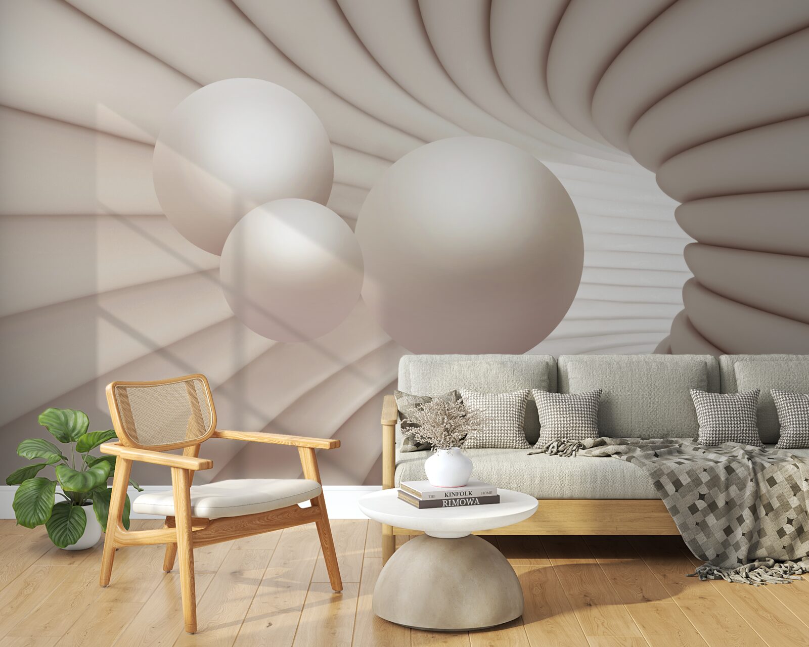 Papier peint trois perles s'envolent dans le passage