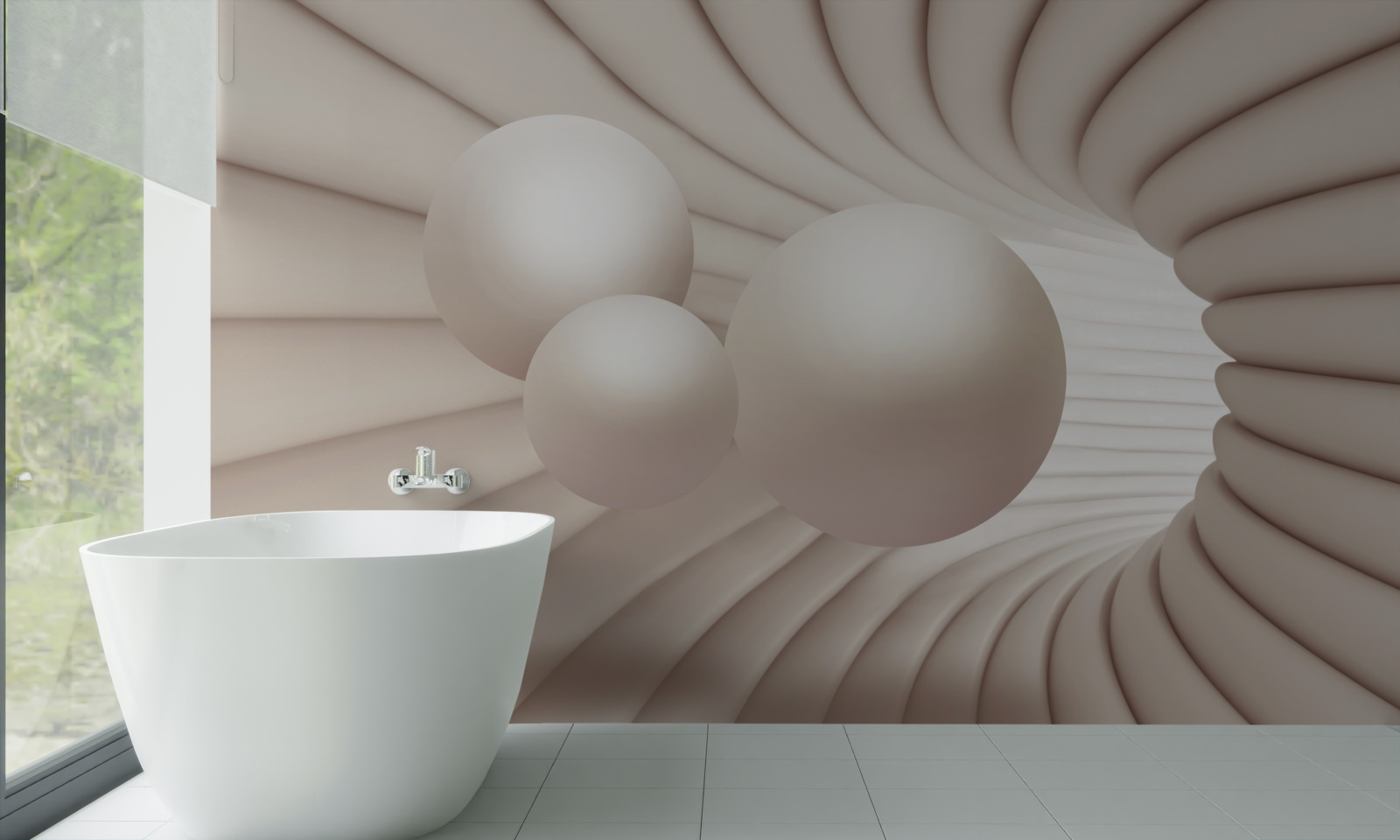 Papier peint trois perles s'envolent dans le passage