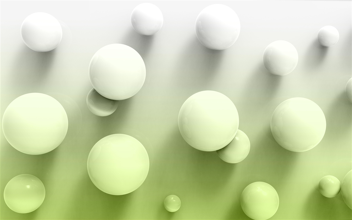 Papier peint boules blanches flottantes en dégradé
