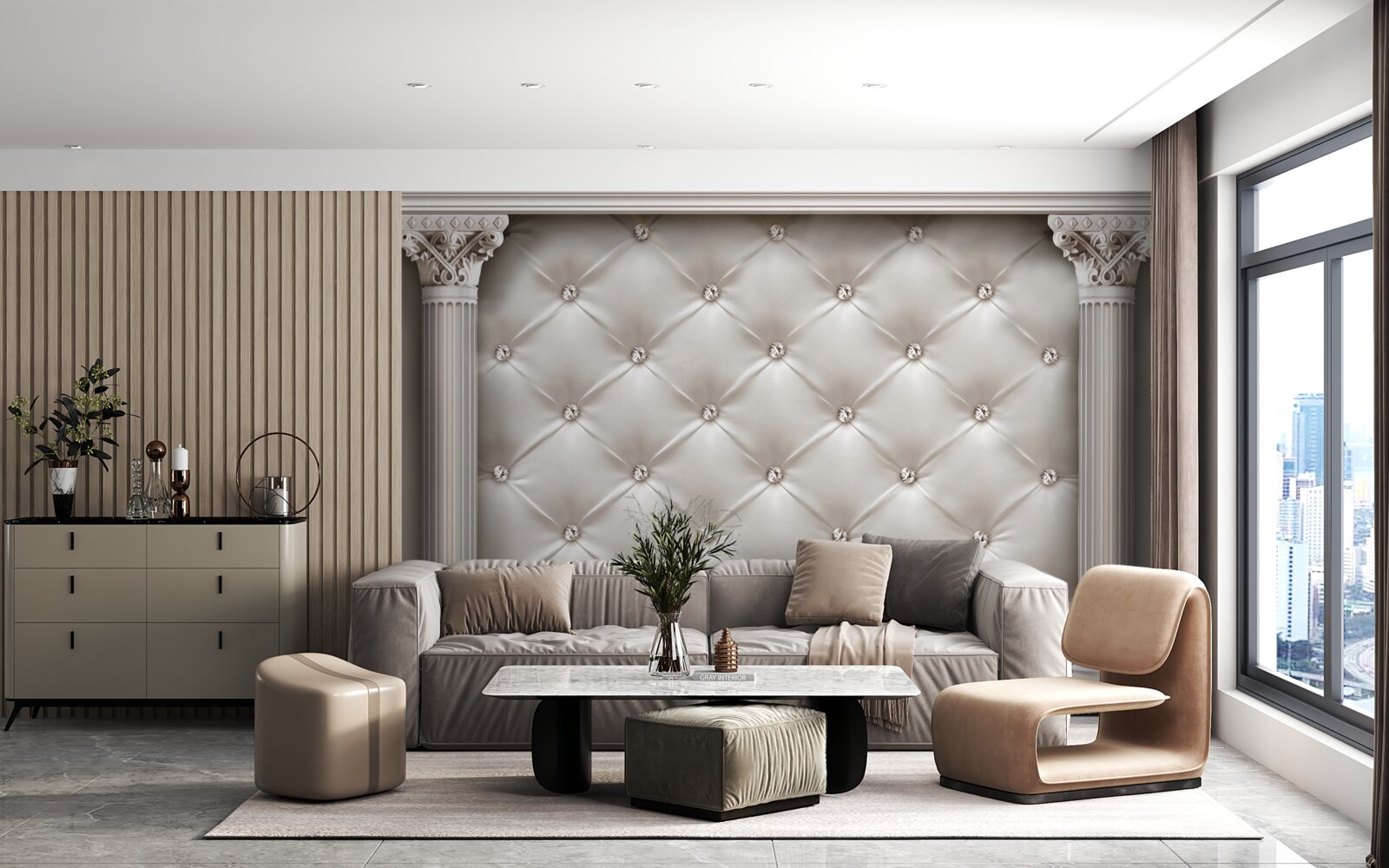 Papier peint Finitions arrondies et décoratives