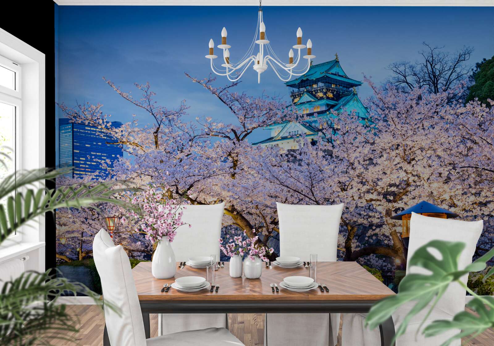 Papier peint fleurs de cerisier du soir