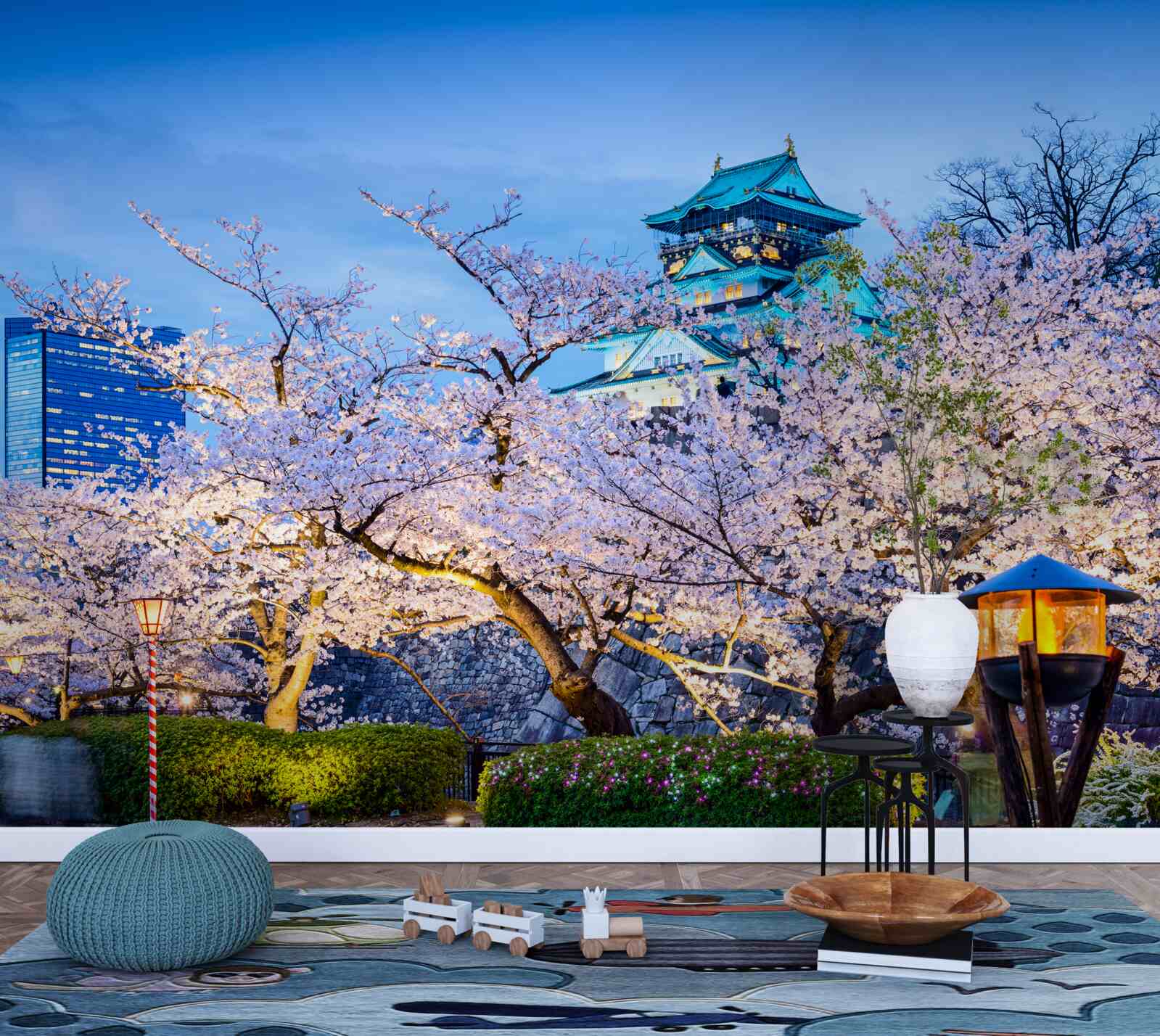 Papier peint fleurs de cerisier du soir