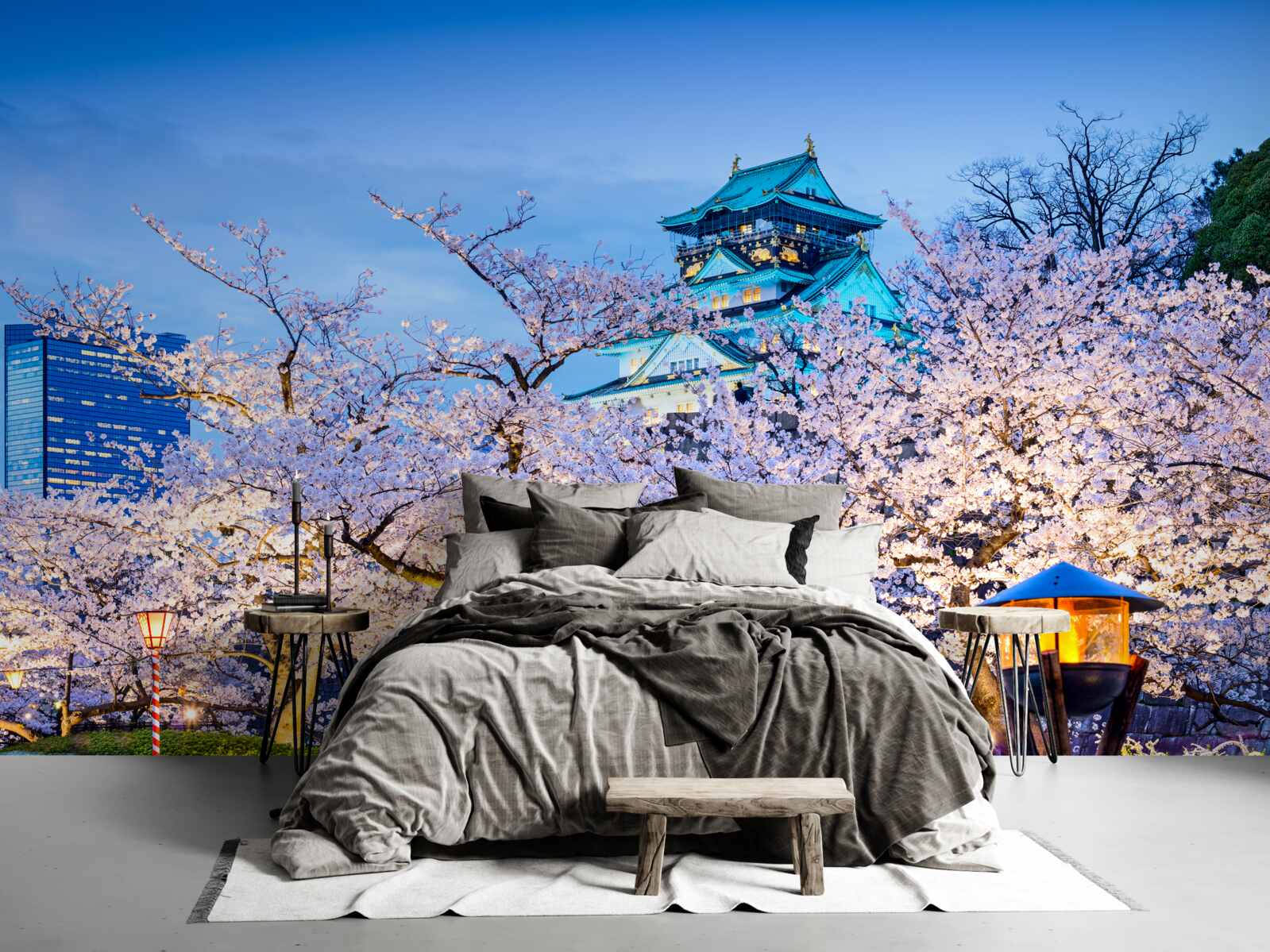 Papier peint fleurs de cerisier du soir