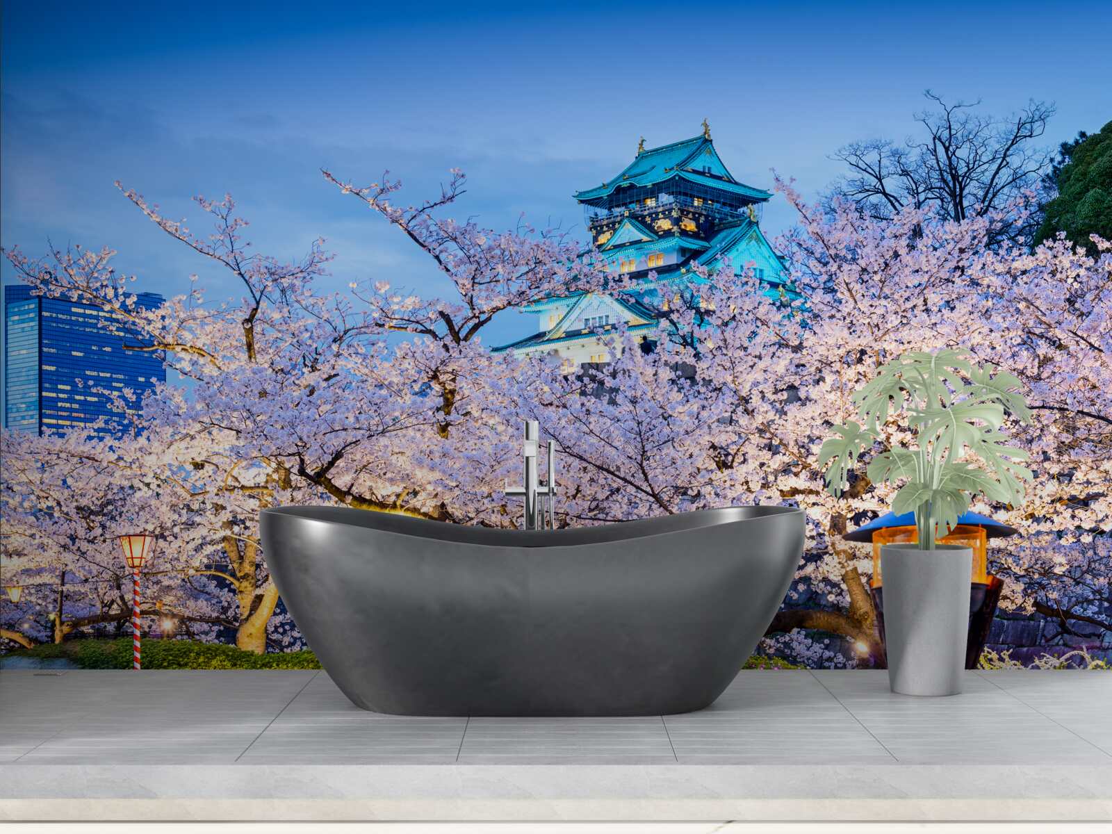 Papier peint fleurs de cerisier du soir