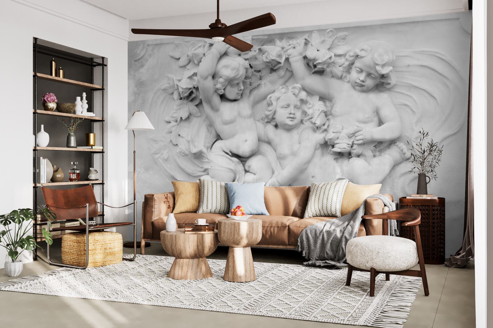 Papier peint le relief est un terrain de jeu pour les anges