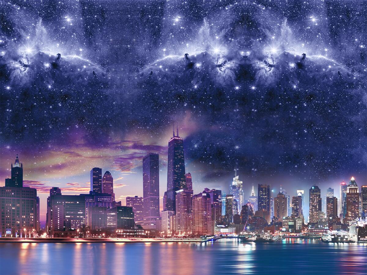 Papier peint toile astrale magique sur la métropole