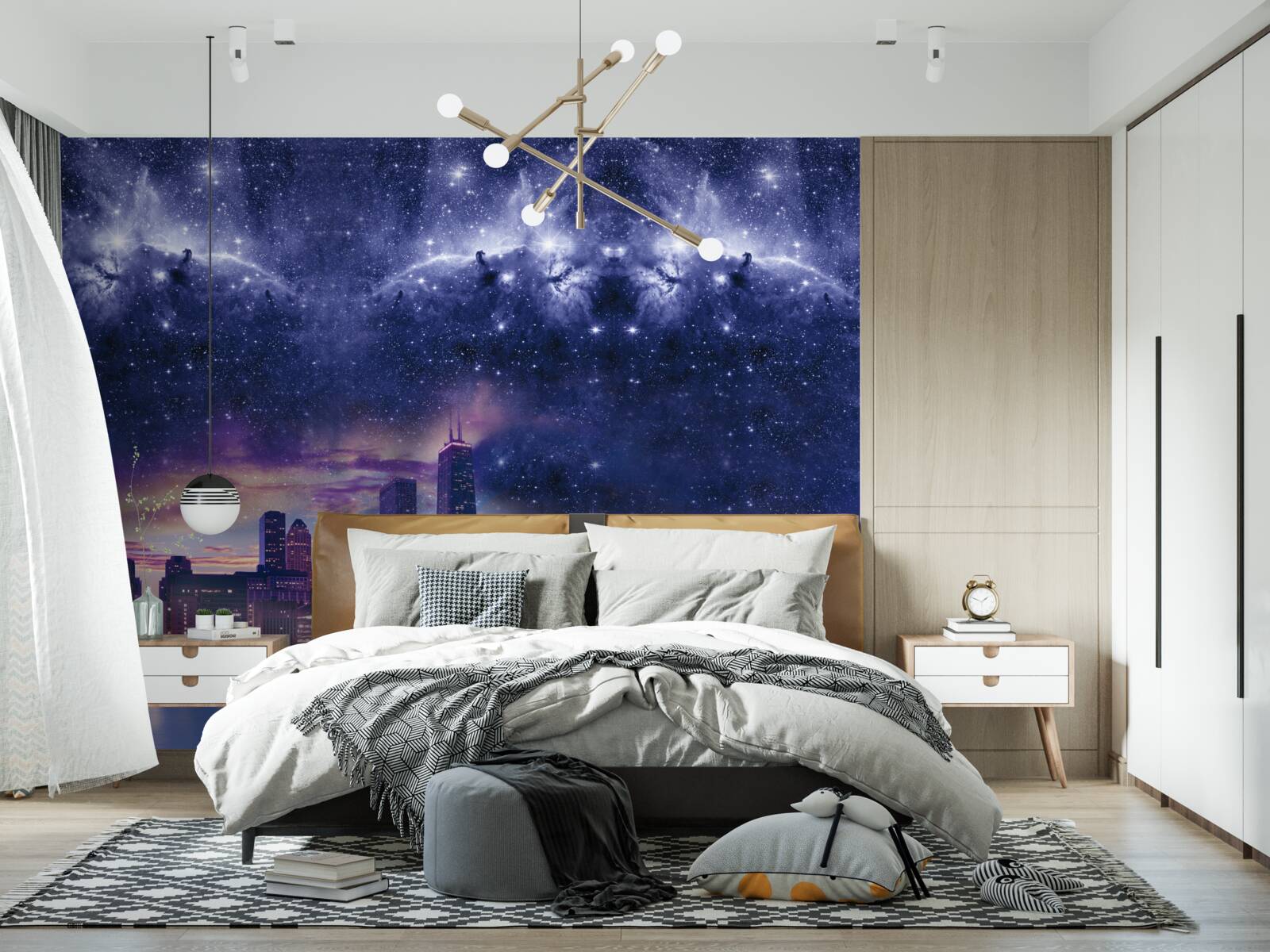 Papier peint toile astrale magique sur la métropole