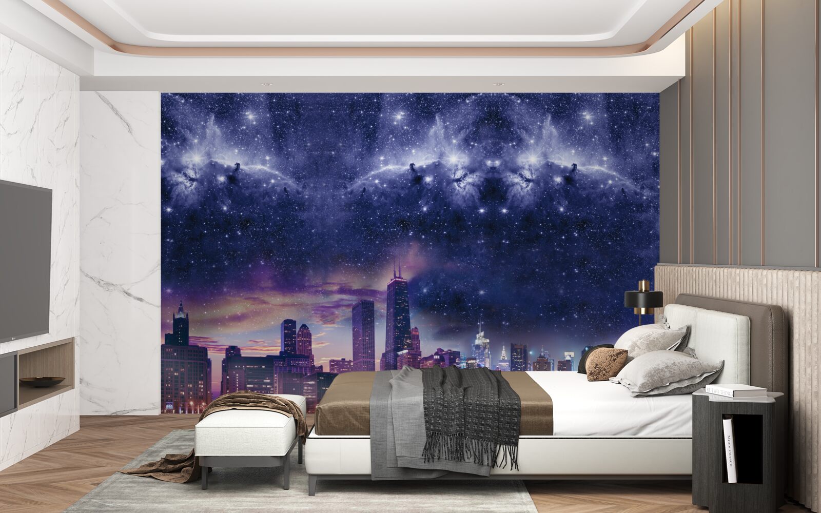 Papier peint toile astrale magique sur la métropole