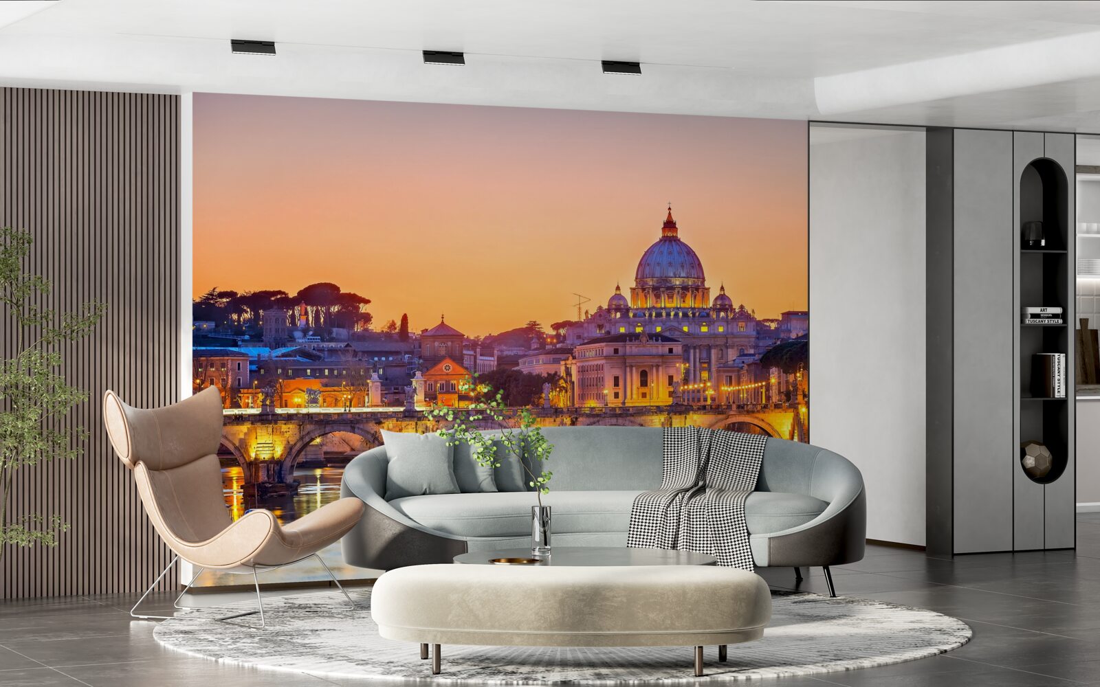 Papier peint vue de la cathédrale de romeo sous les lumières du soir