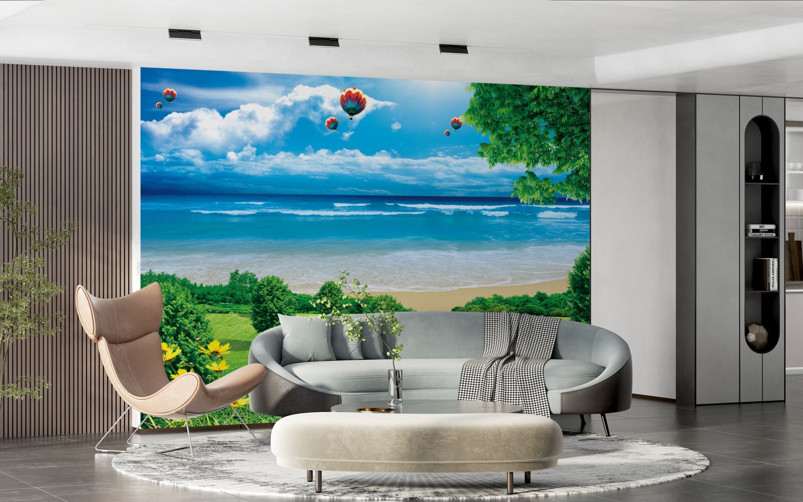 Papier peint prairies de la mer verte