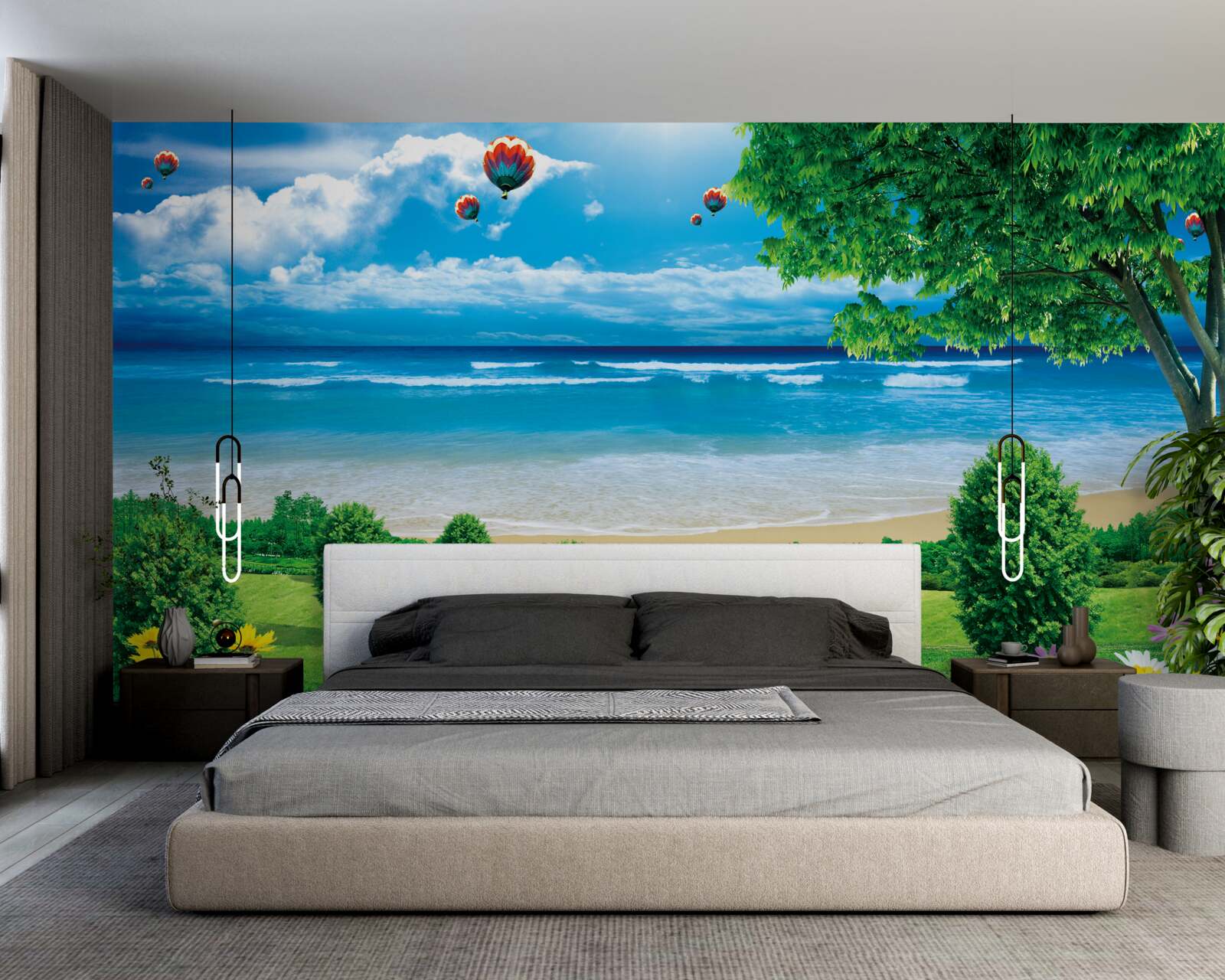 Papier peint prairies de la mer verte