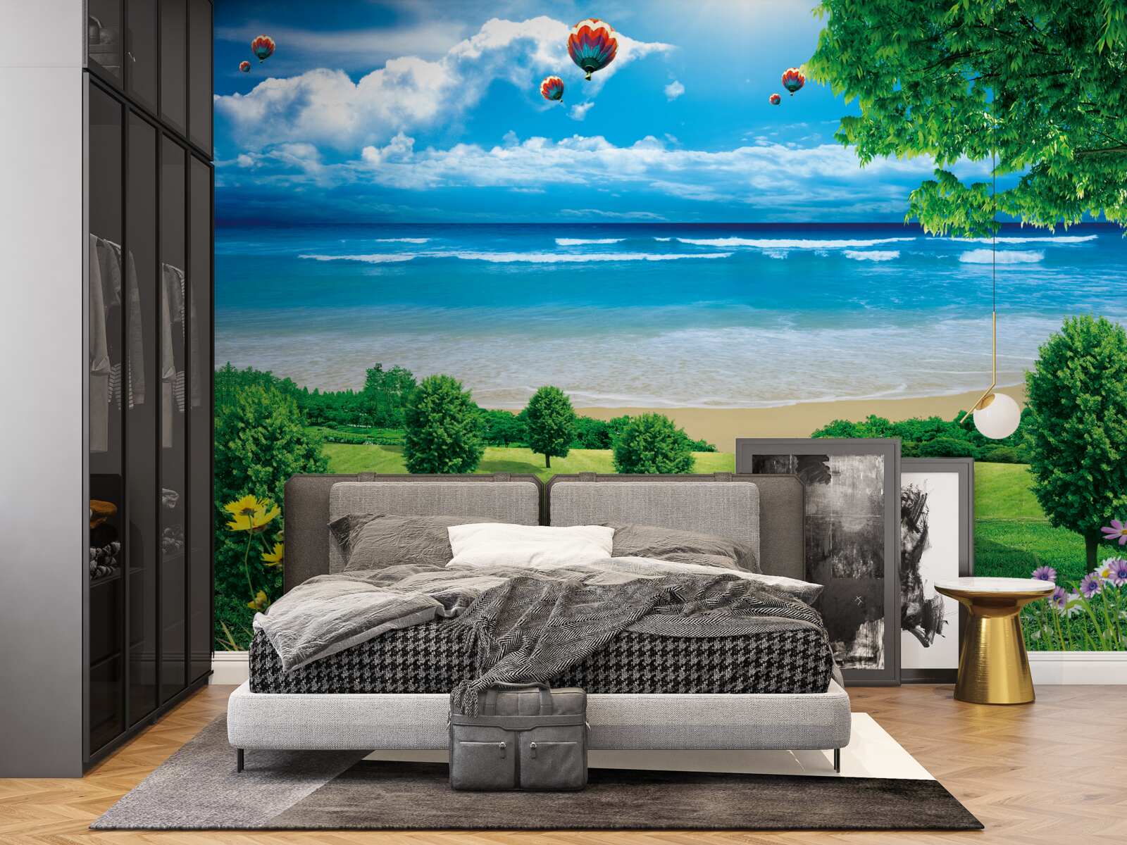 Papier peint prairies de la mer verte