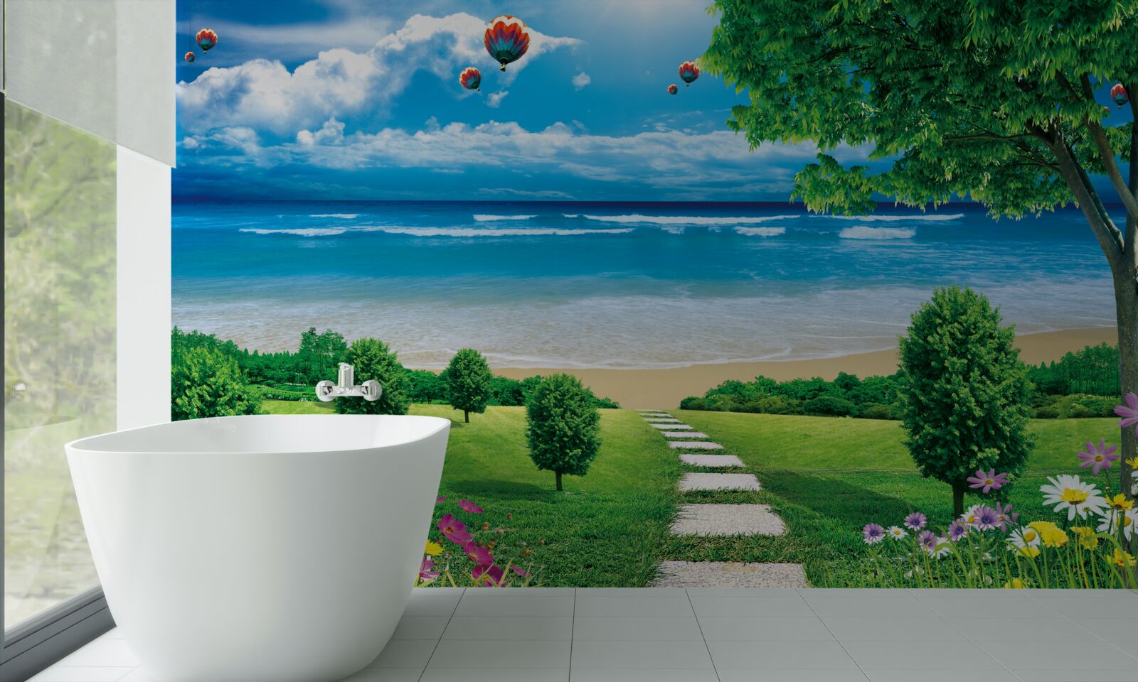 Papier peint prairies de la mer verte