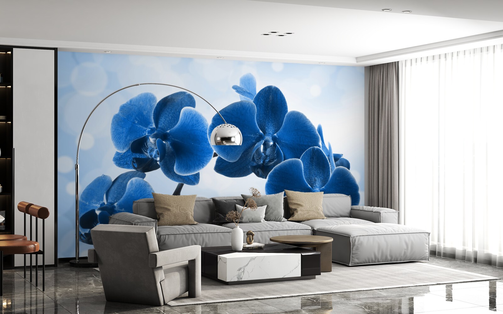 Papier peint les orchidées sont bleu foncé