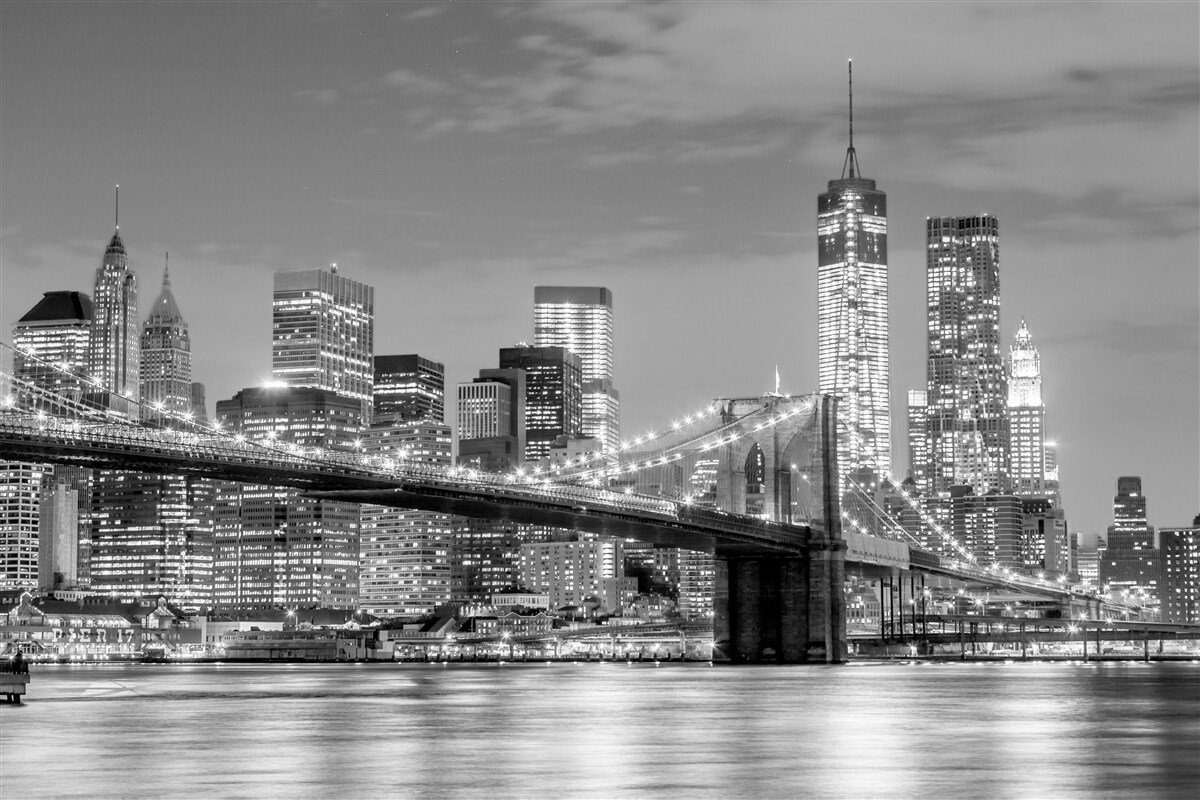 Papier peint métropole surplombant le pont de brooklyn