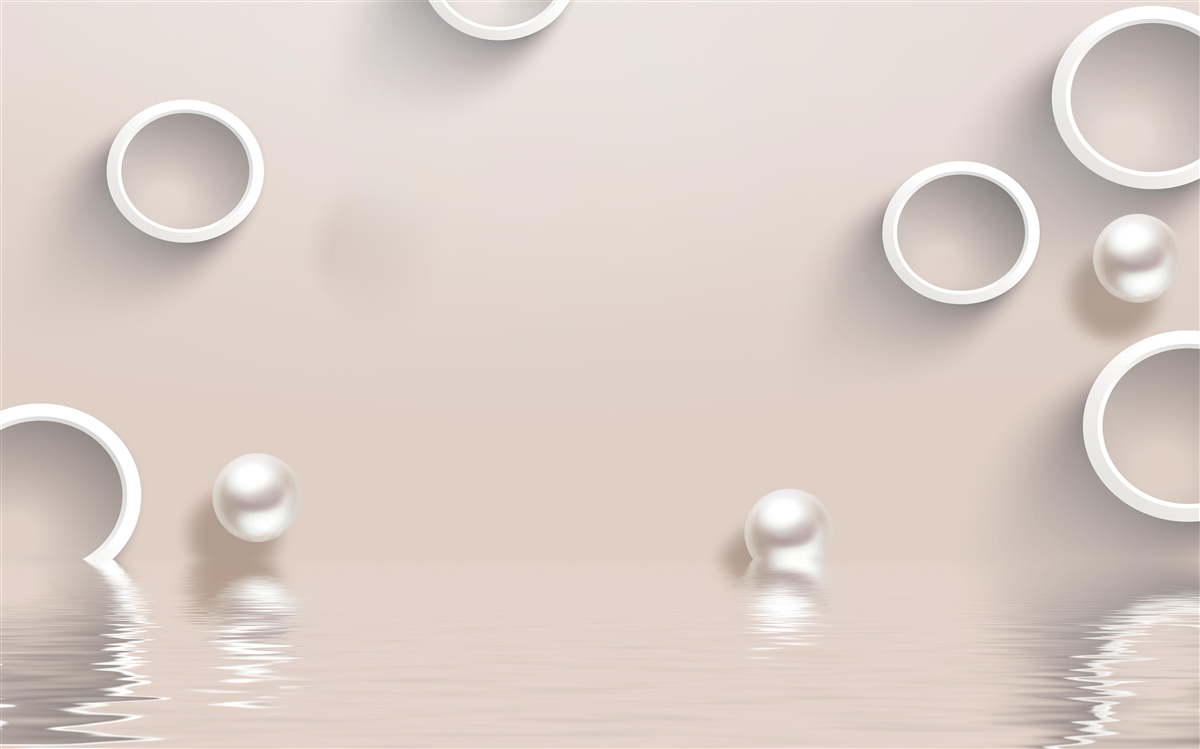 Papier peint cercles sur l'eau et les perles