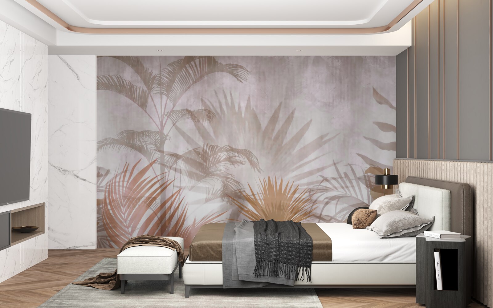 Papier peint les plantes tropicales avec délicatesse