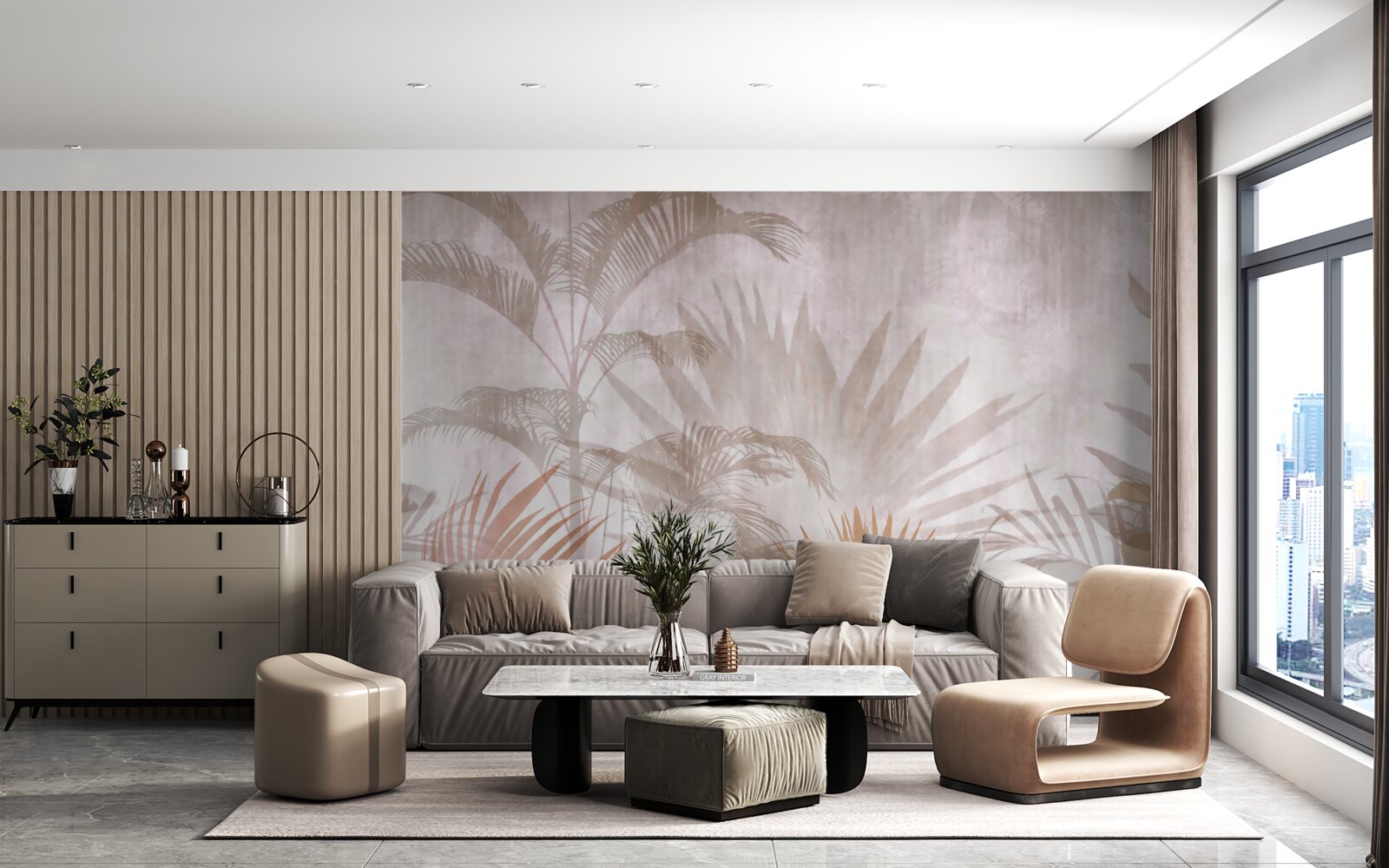 Papier peint les plantes tropicales avec délicatesse