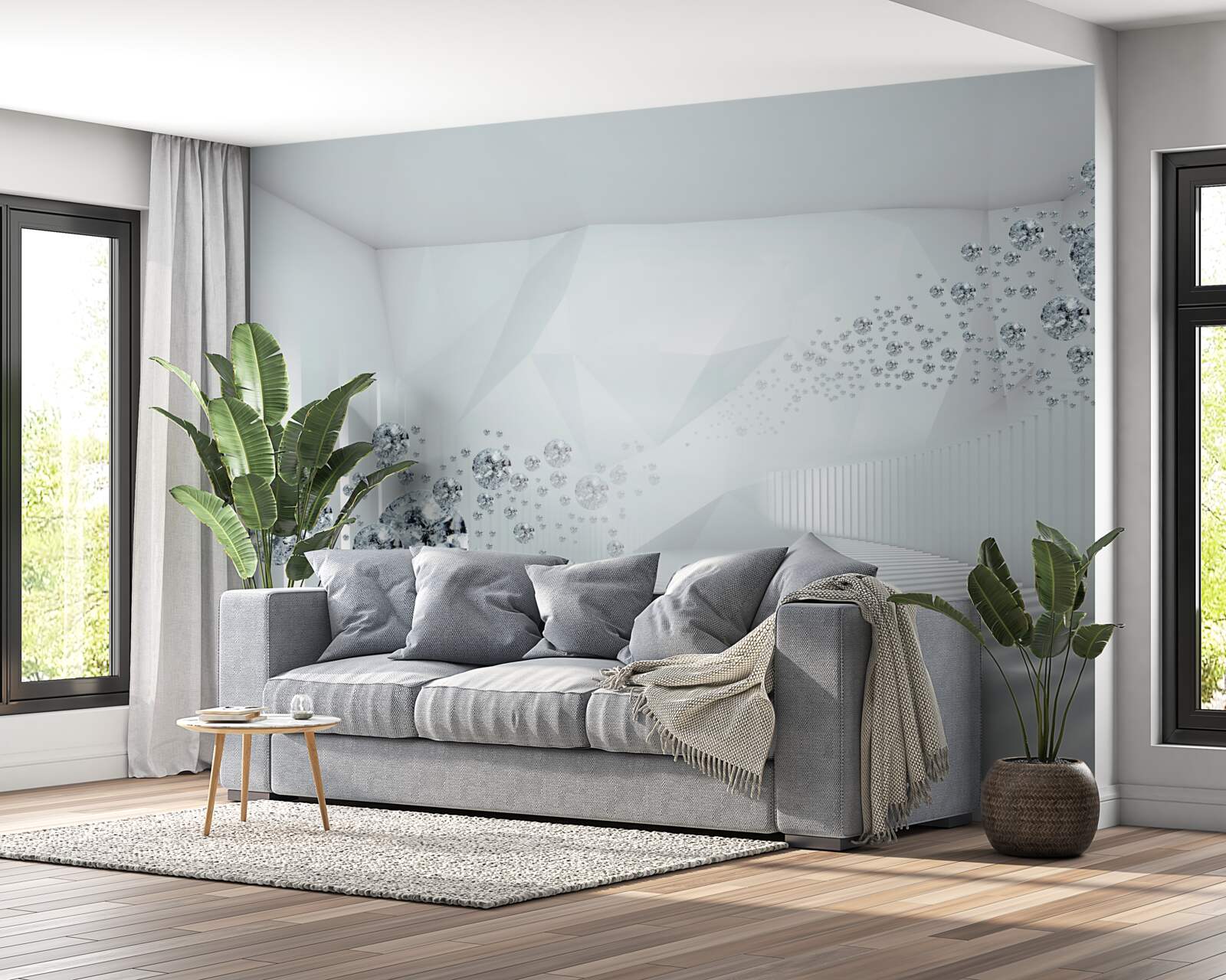 Papier peint surface irrégulière et boules dans le résumé