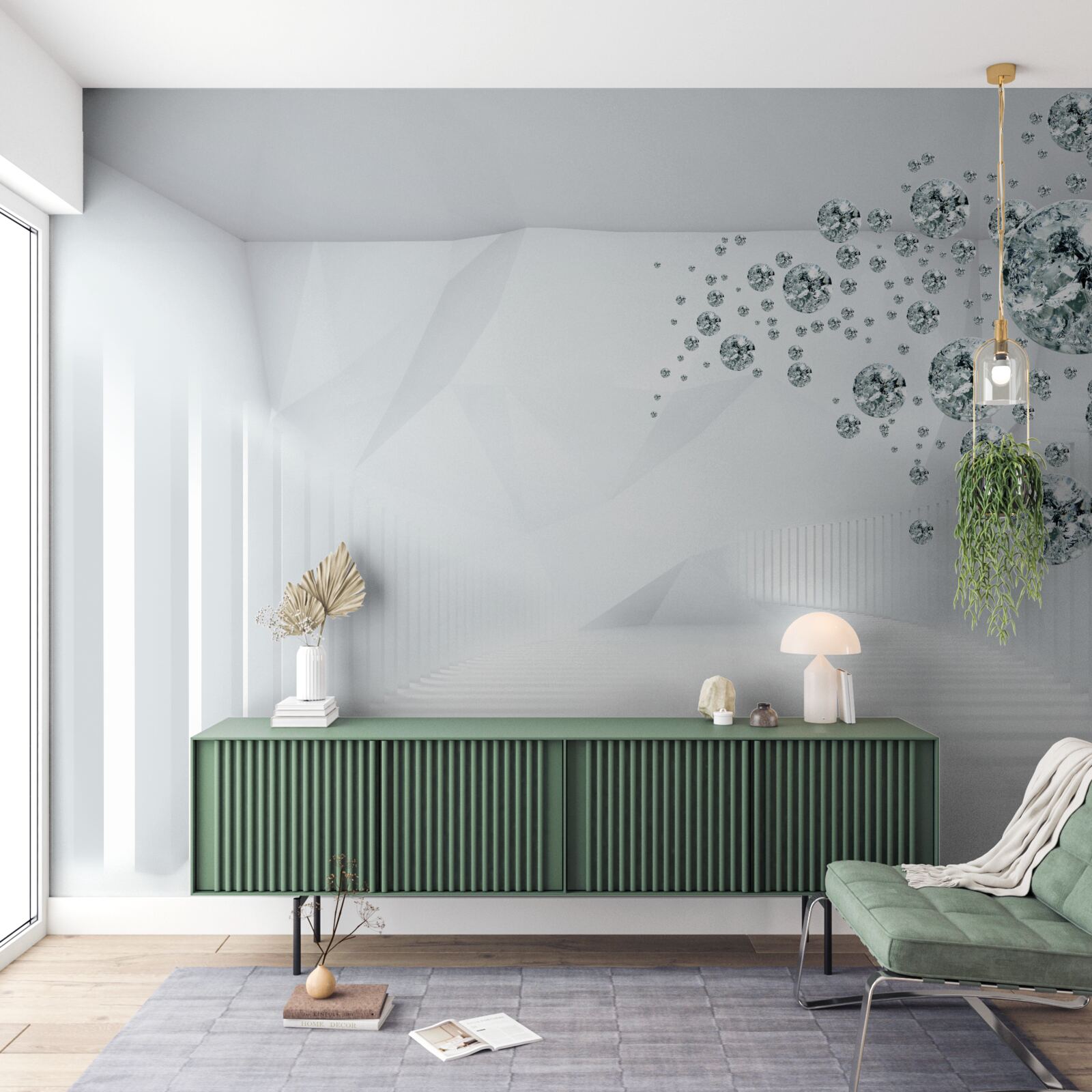 Papier peint gouttes d'eau dans une pièce très éclairée