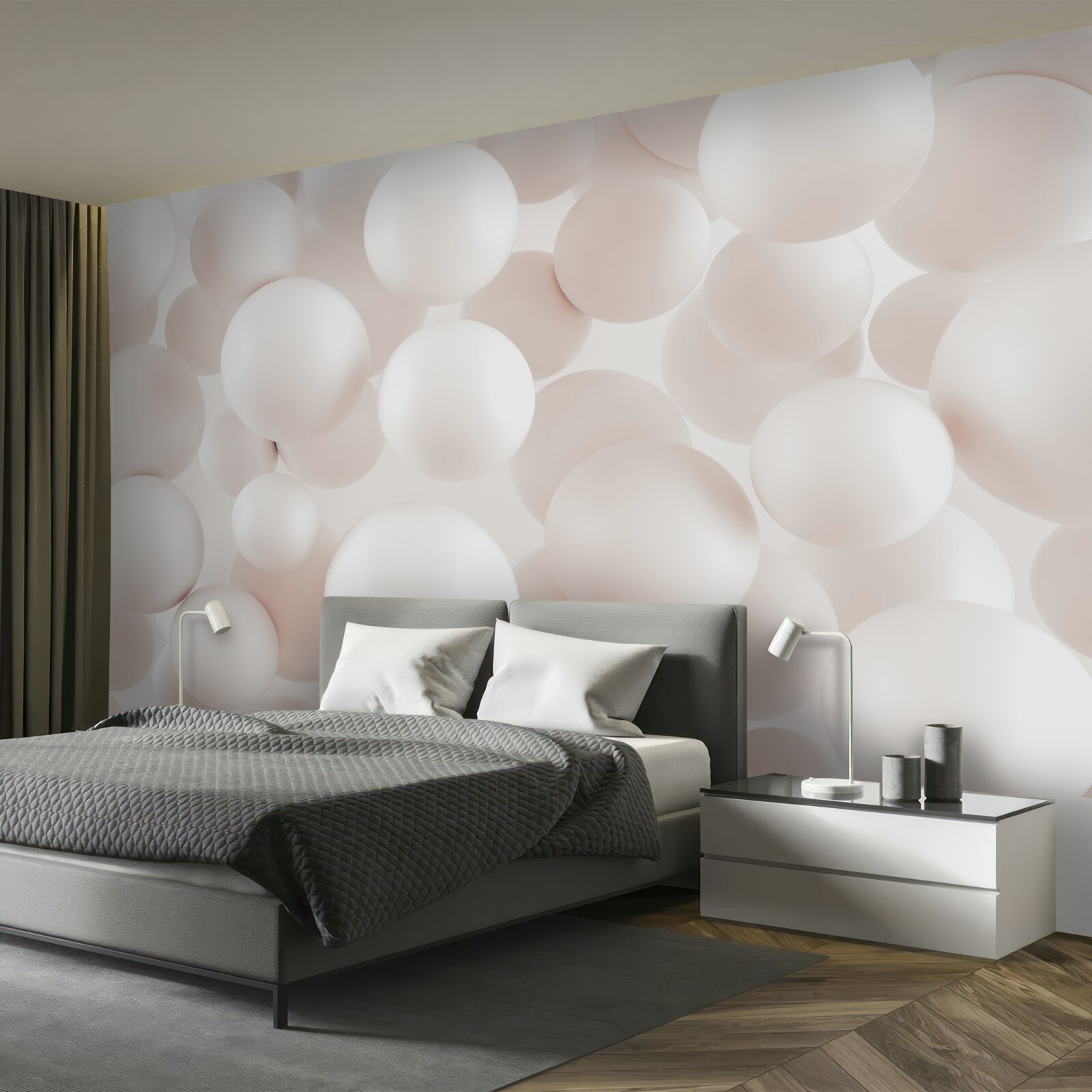 Papier peint beaucoup de boules rose vif