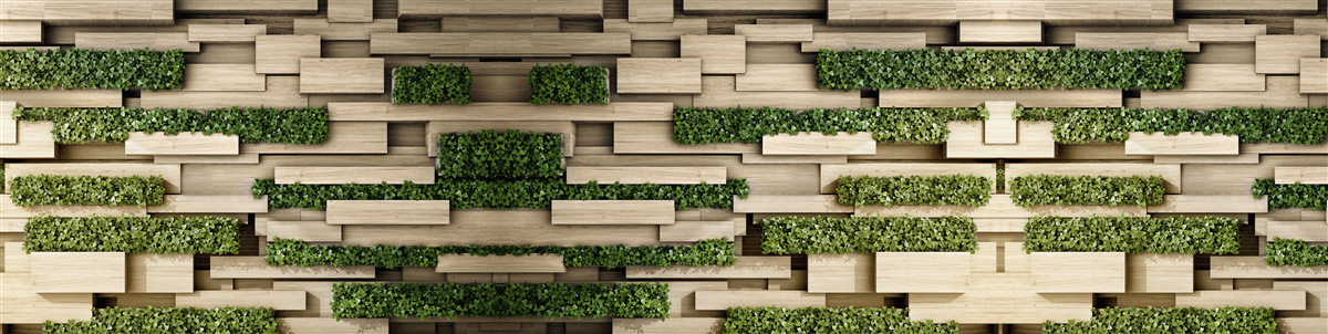 Papier peint plantes vertes sur un mur de pierre