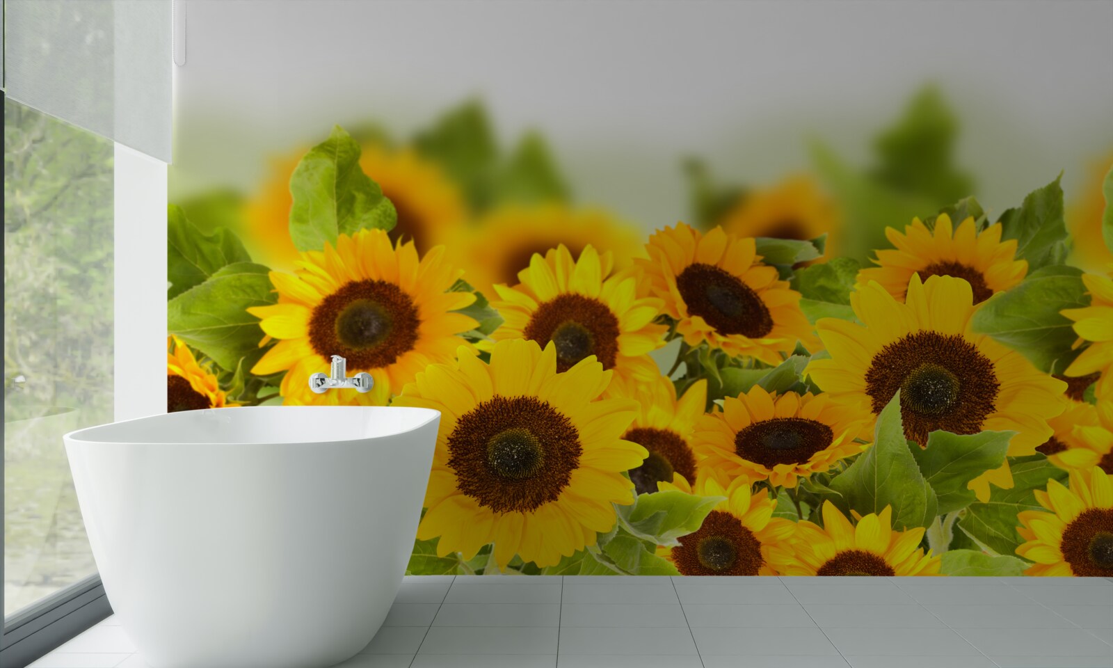 Papier peint un grand nombre de tournesols dorés