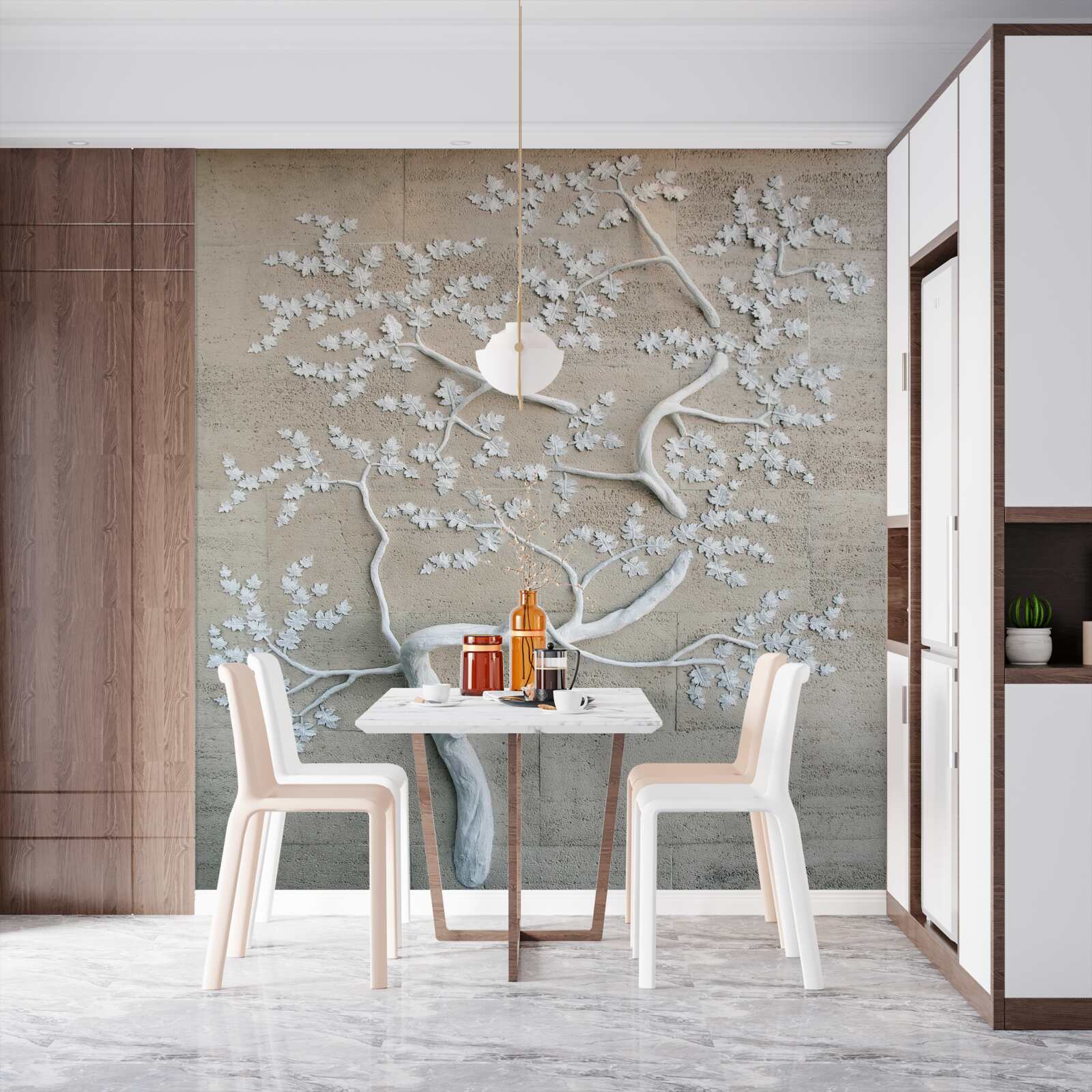 Papier peint arbre à sakura en fleurs