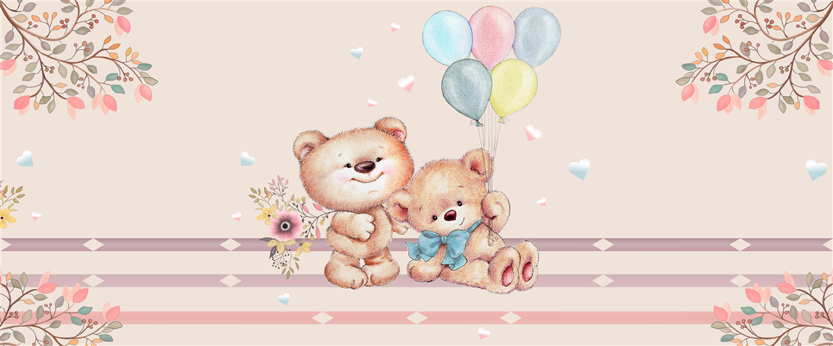 Papier peint ours avec des balles