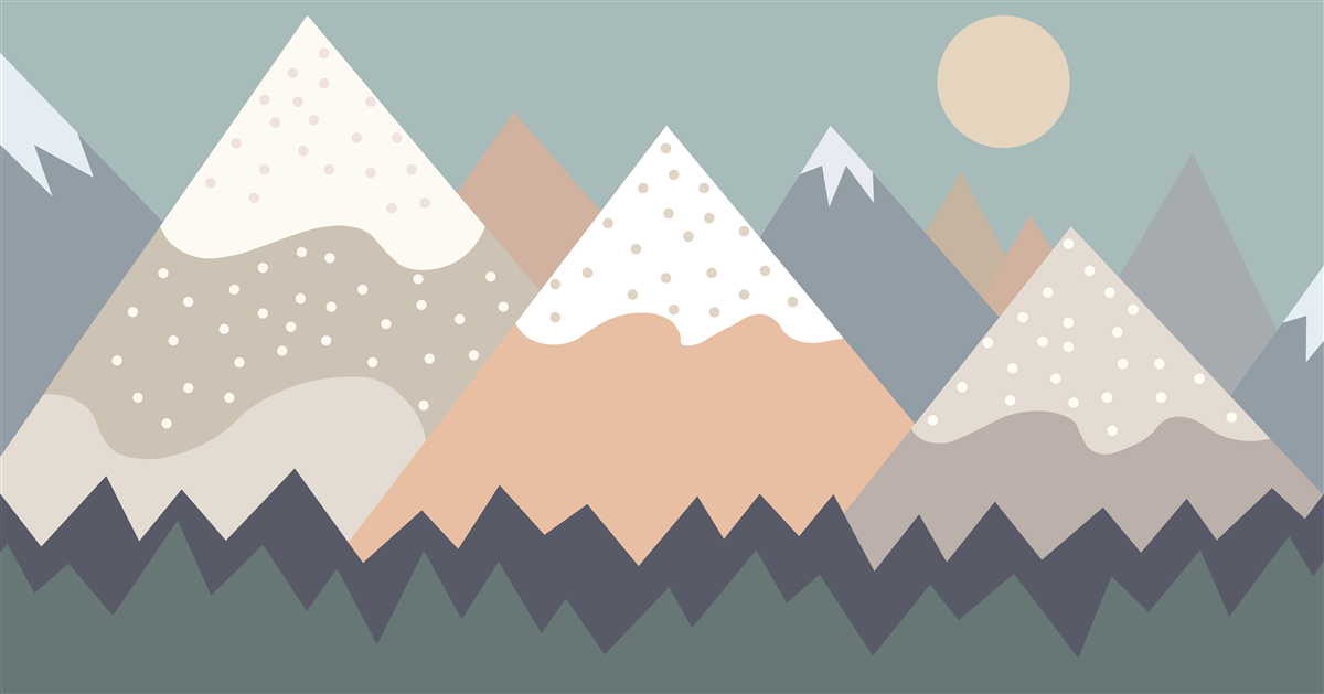 Papier peint les montagnes représentées en différentes couleurs
