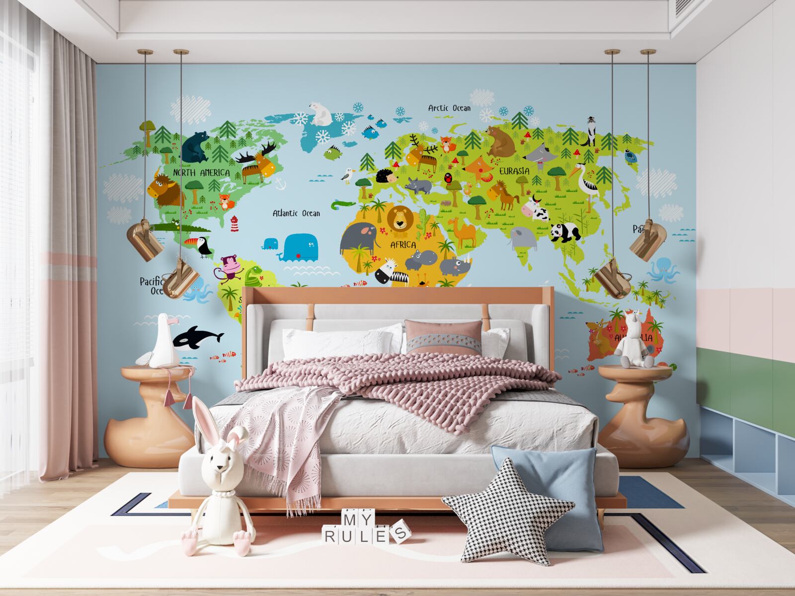 Papier peint carte du monde vibrante