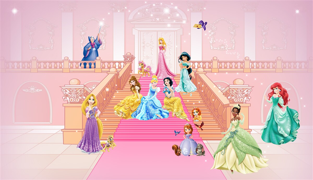 Papier peint princesses de dessins animés de disney