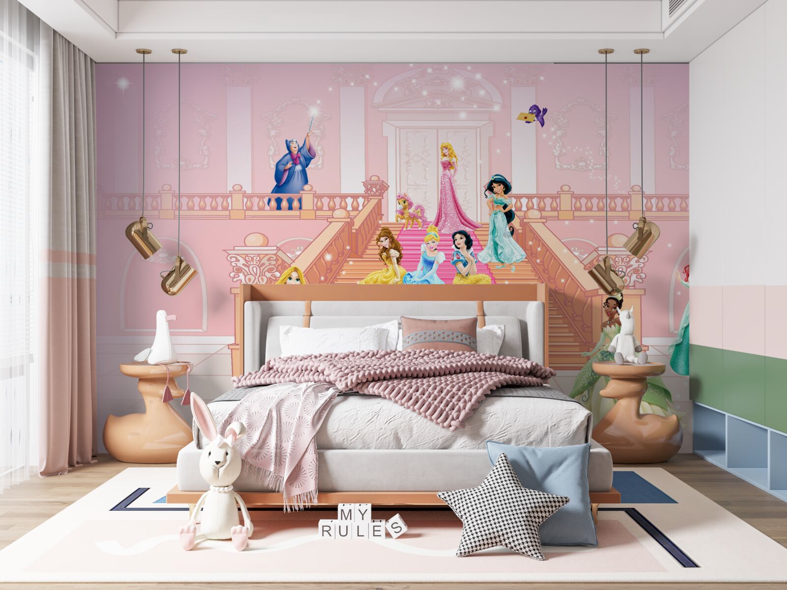 Papier peint princesses de dessins animés de disney