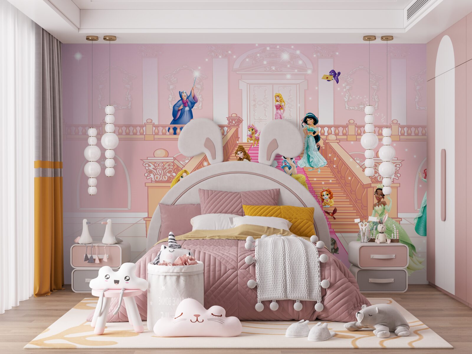 Papier peint princesses de dessins animés de disney