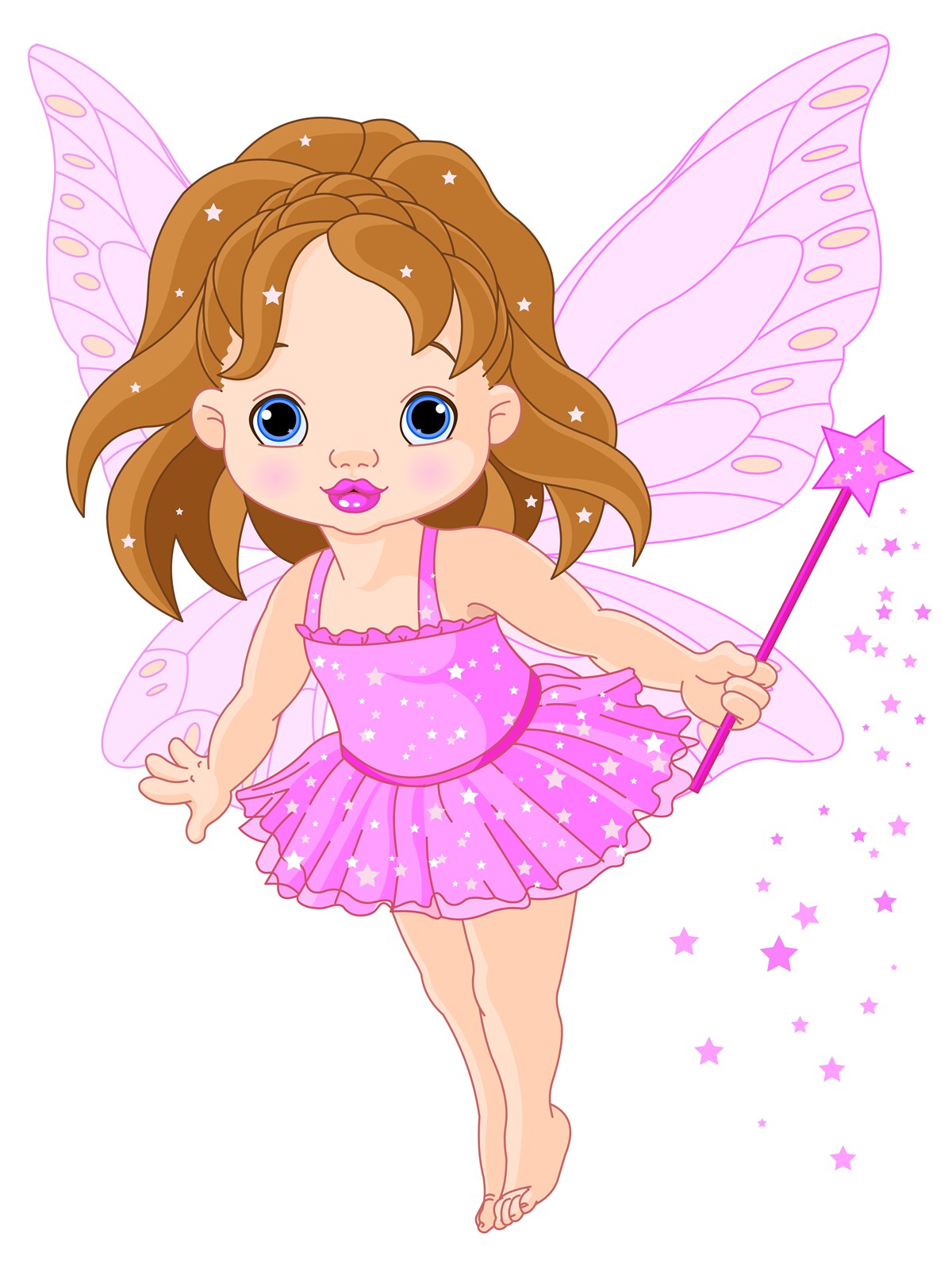 Papier peint fille aux cheveux rouges et aux ailes roses