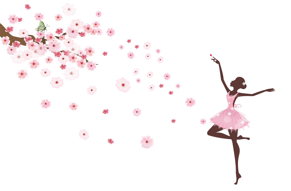 Papier peint une danseuse en tenue rose