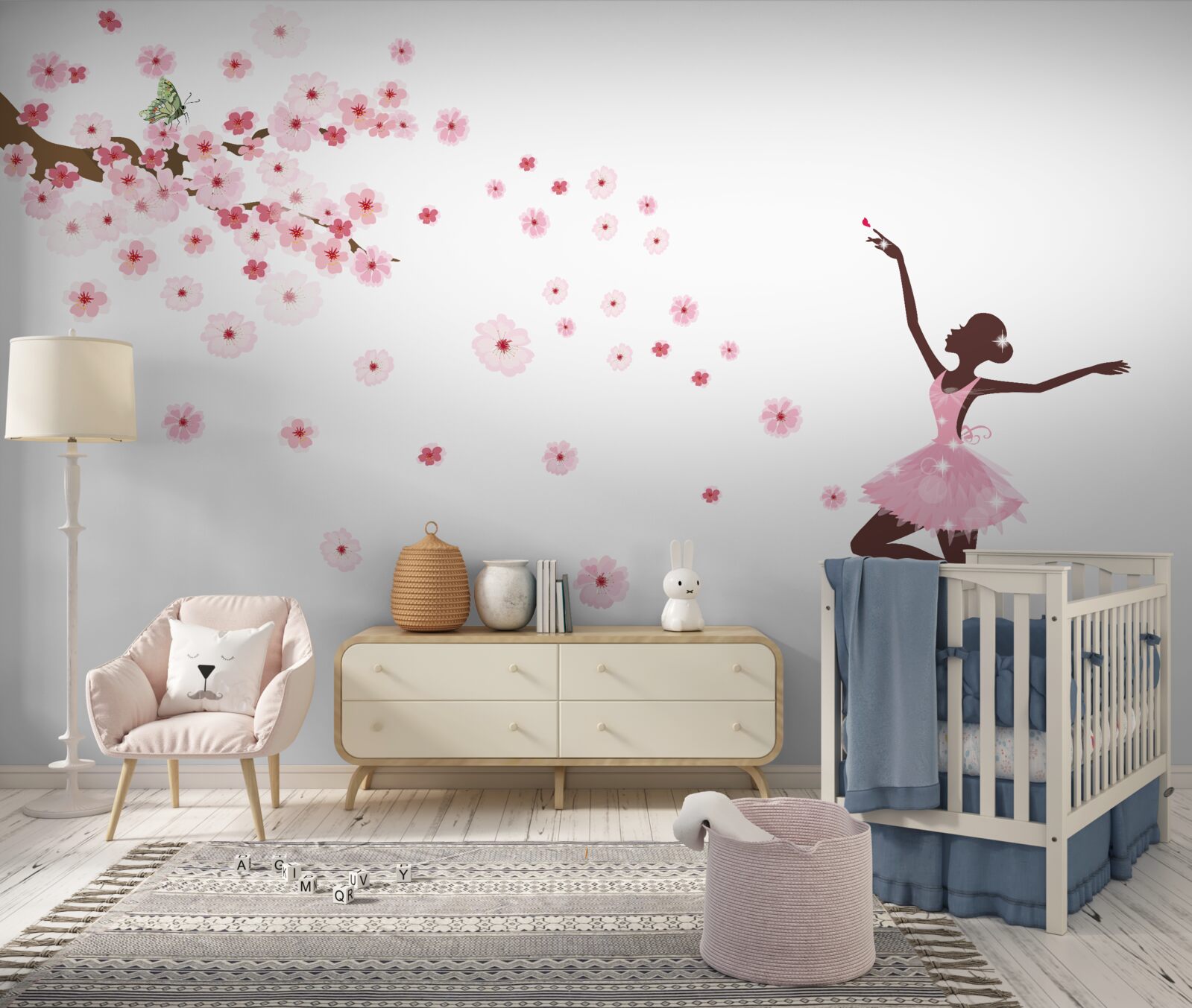 Papier peint une danseuse en tenue rose