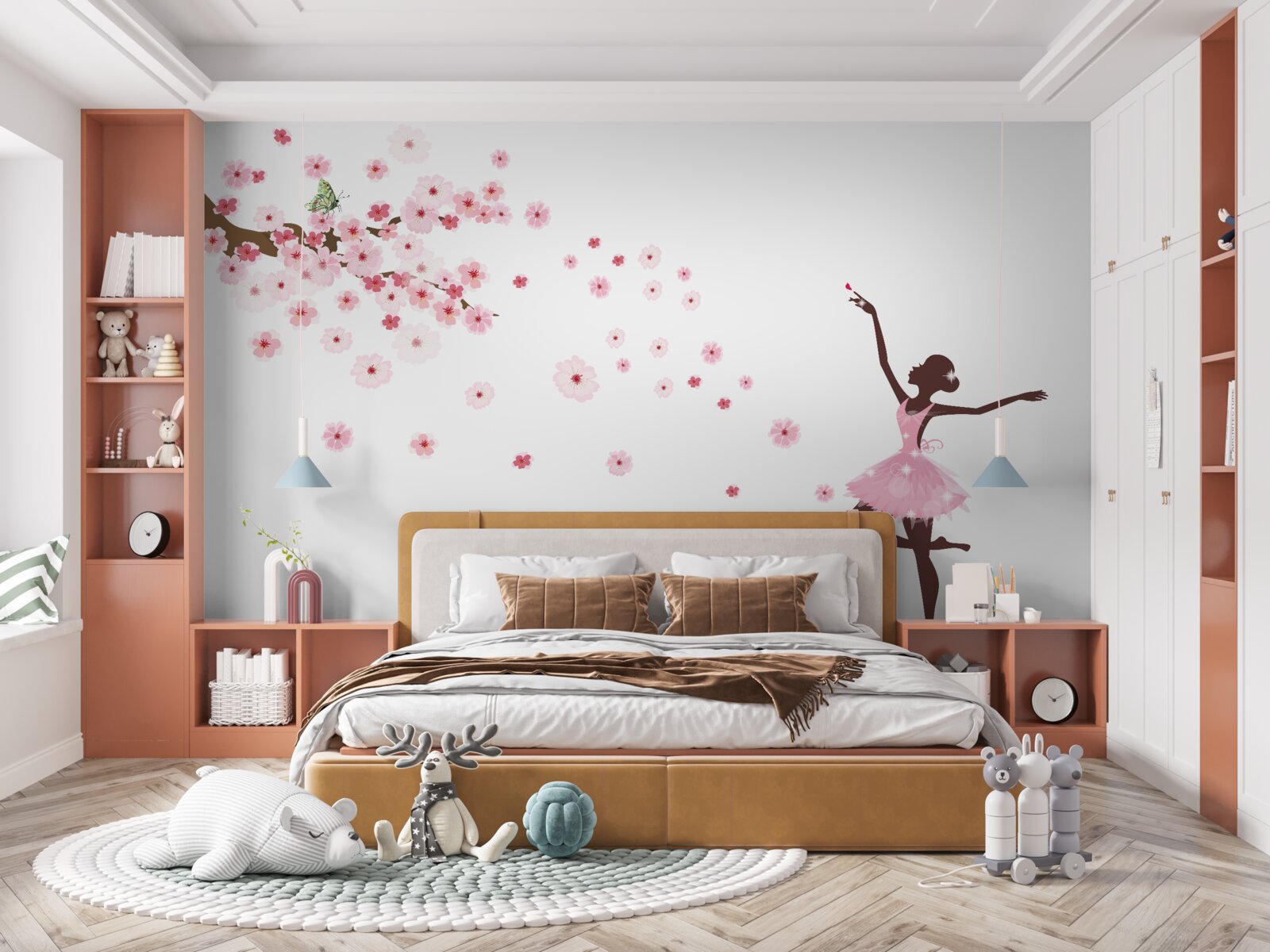 Papier peint une danseuse en tenue rose