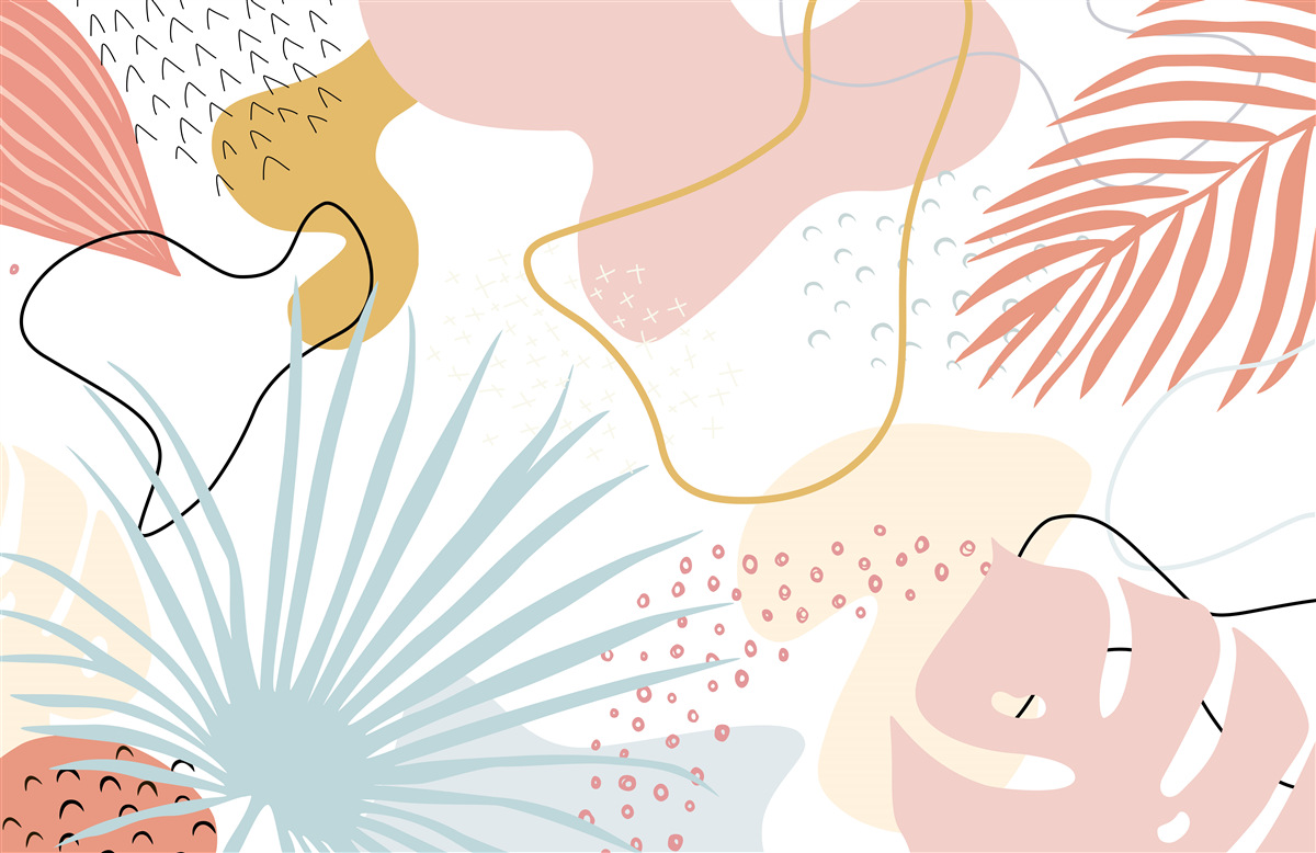 Papier peint flore tropicale en abstraction