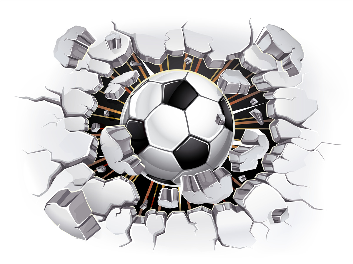 Papier peint football volant dans les airs