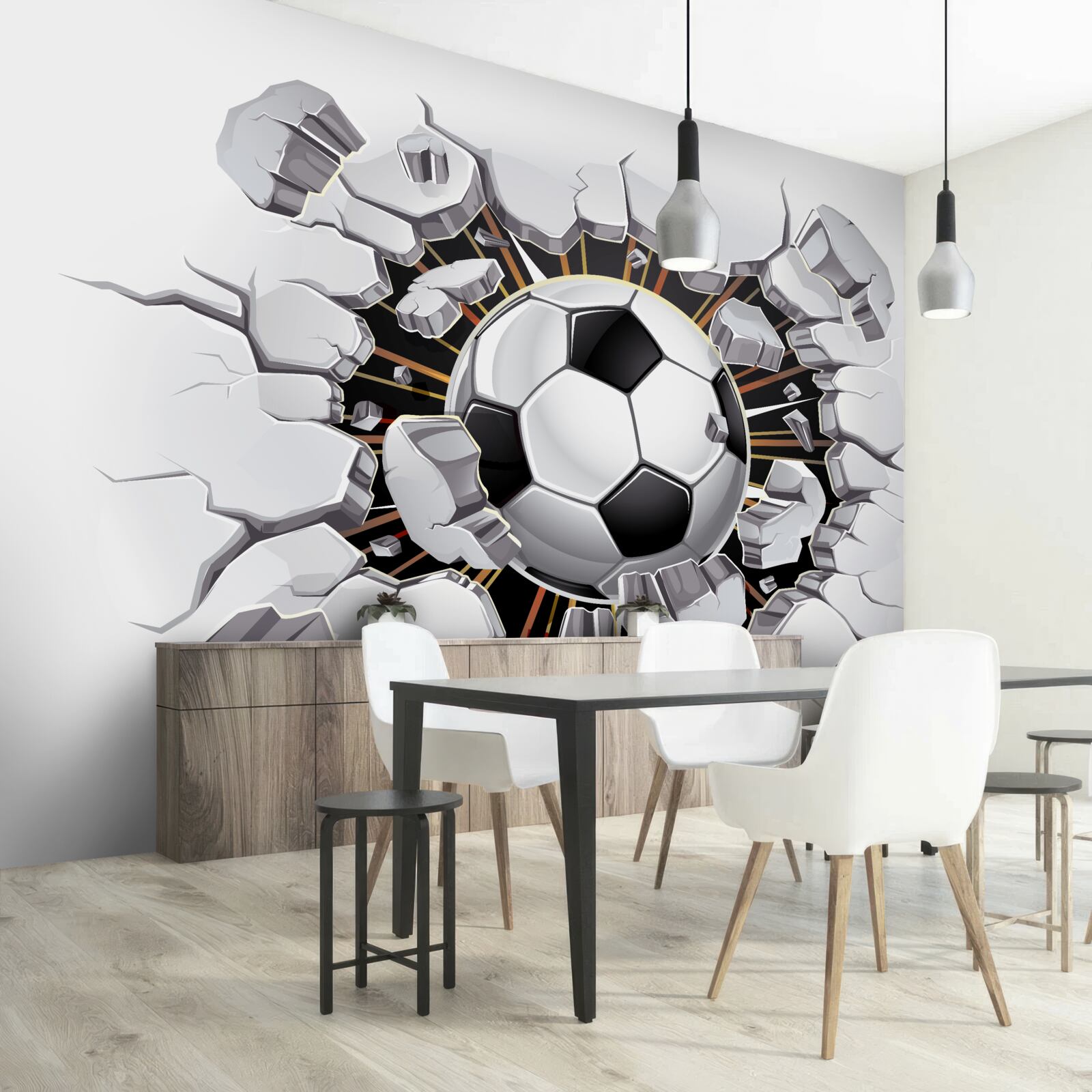 Papier peint football volant dans les airs