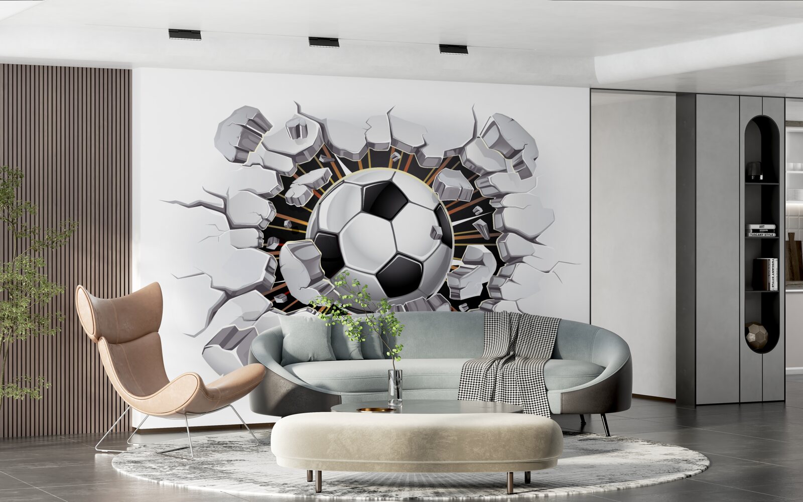 Papier peint football volant dans les airs