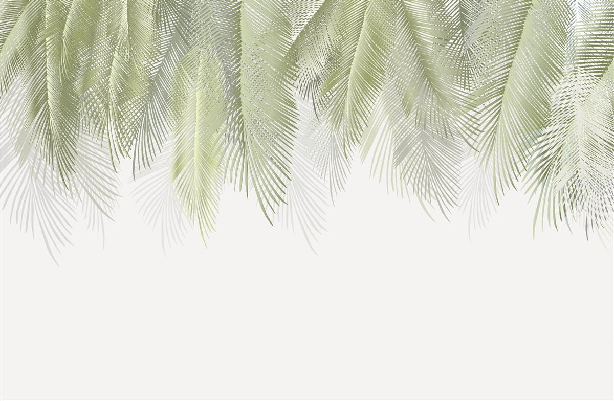 Papier peint Tropiques avec palmiers verts