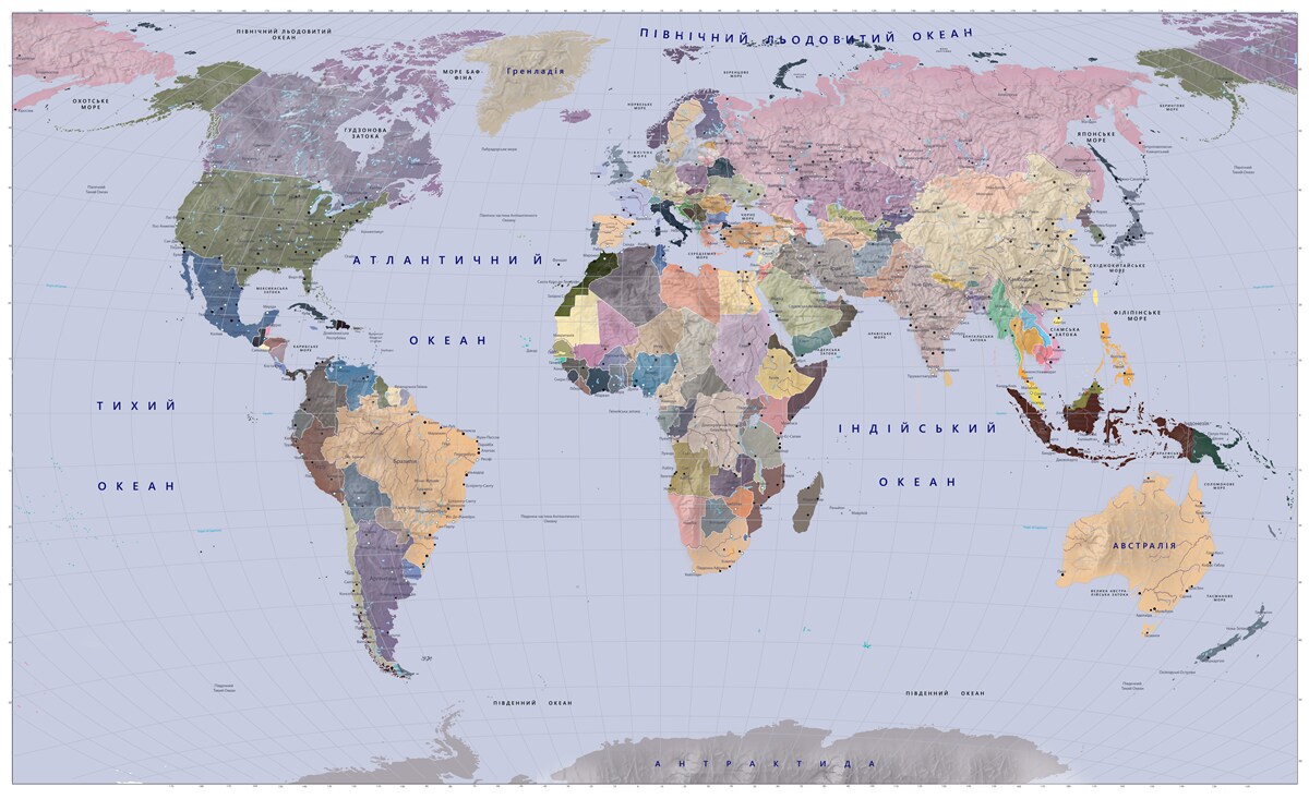 Papier peint carte géographique multicolore de la terre