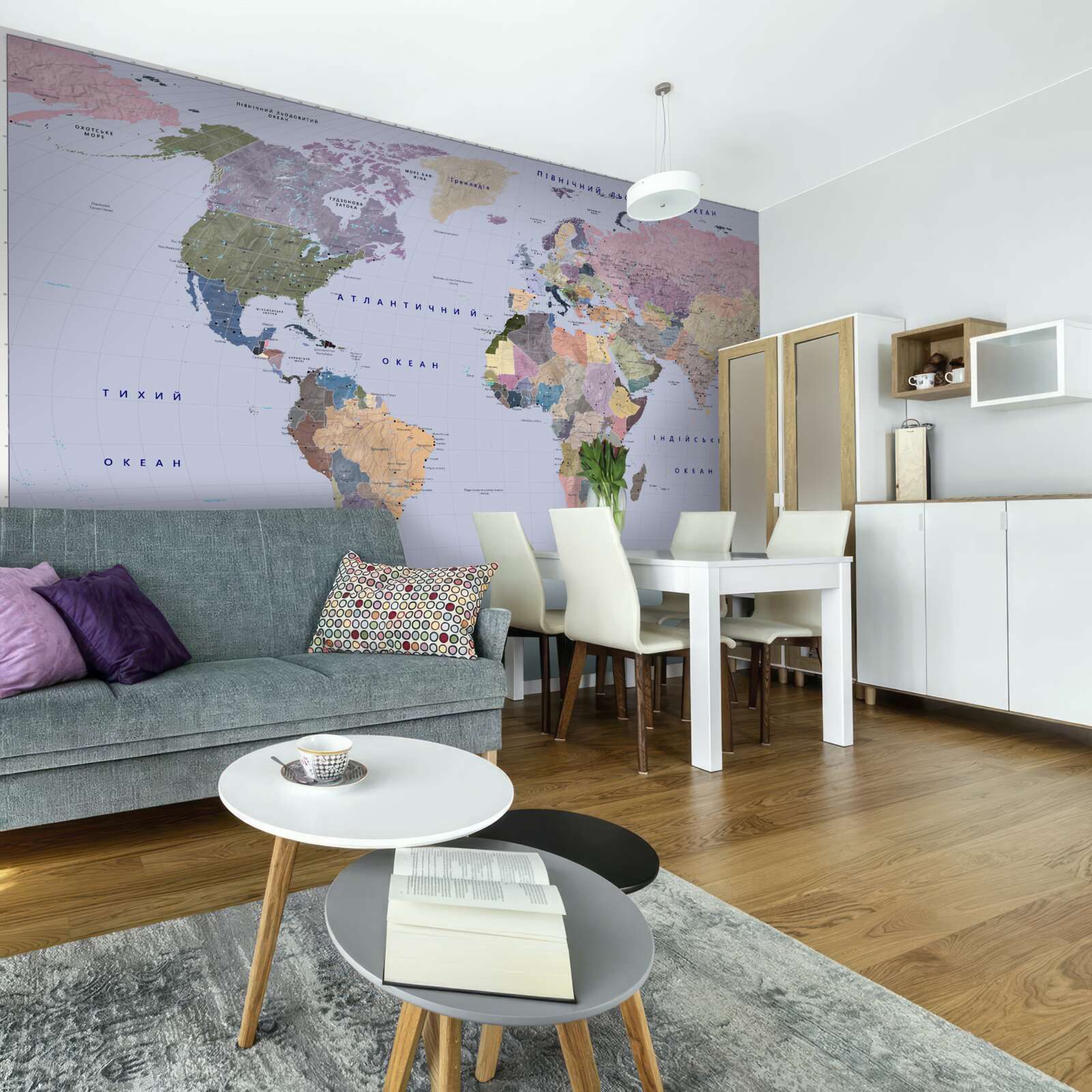 Papier peint carte géographique multicolore de la terre