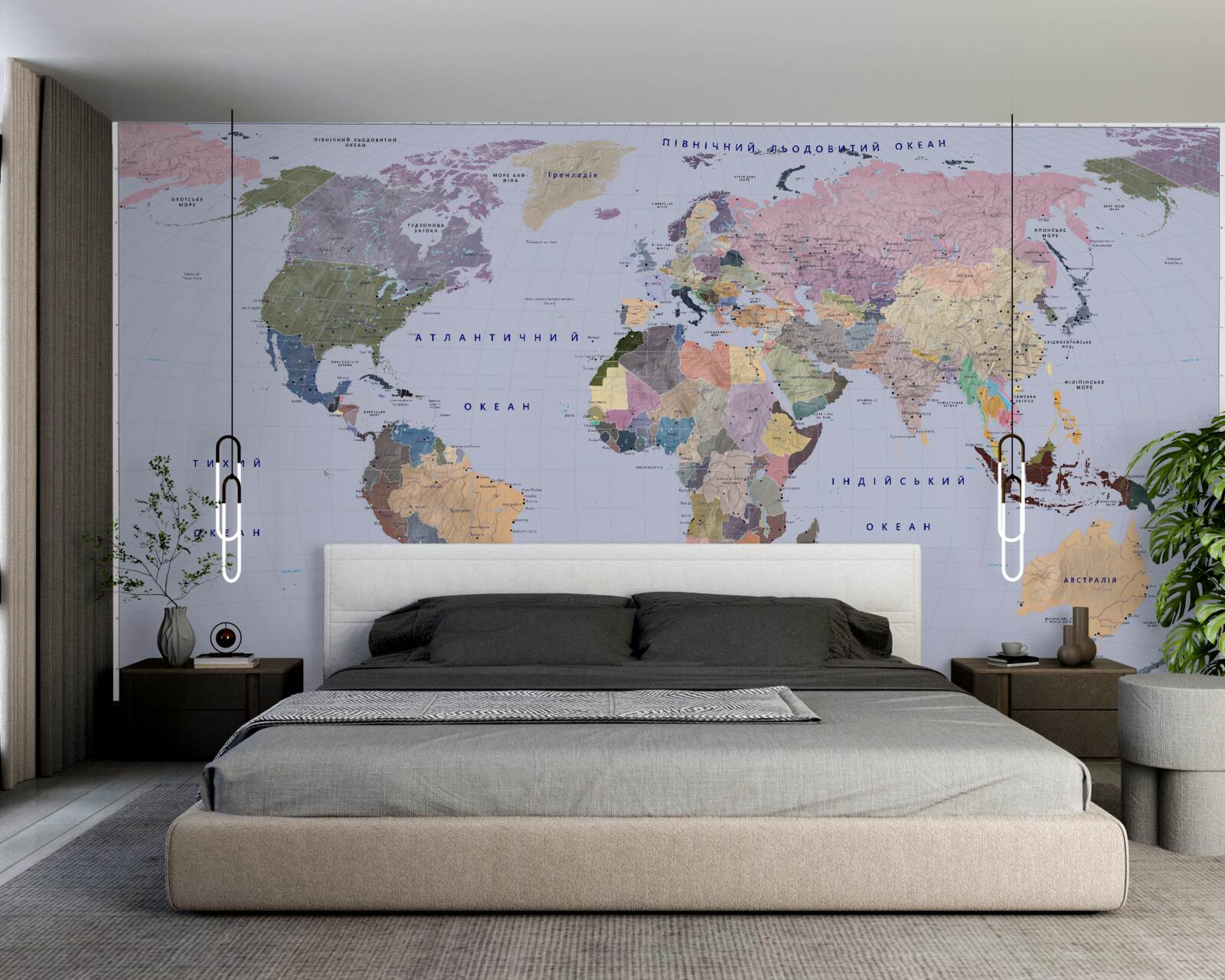 Papier peint carte géographique multicolore de la terre