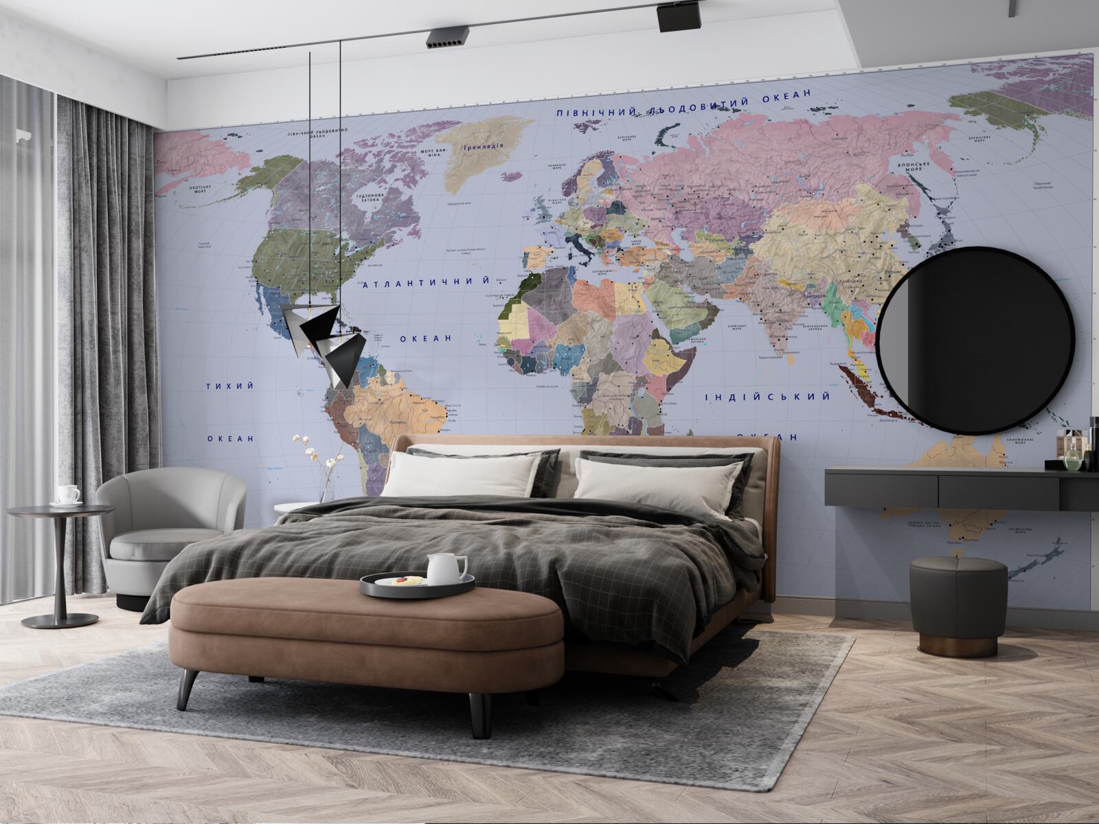 Papier peint carte géographique multicolore de la terre