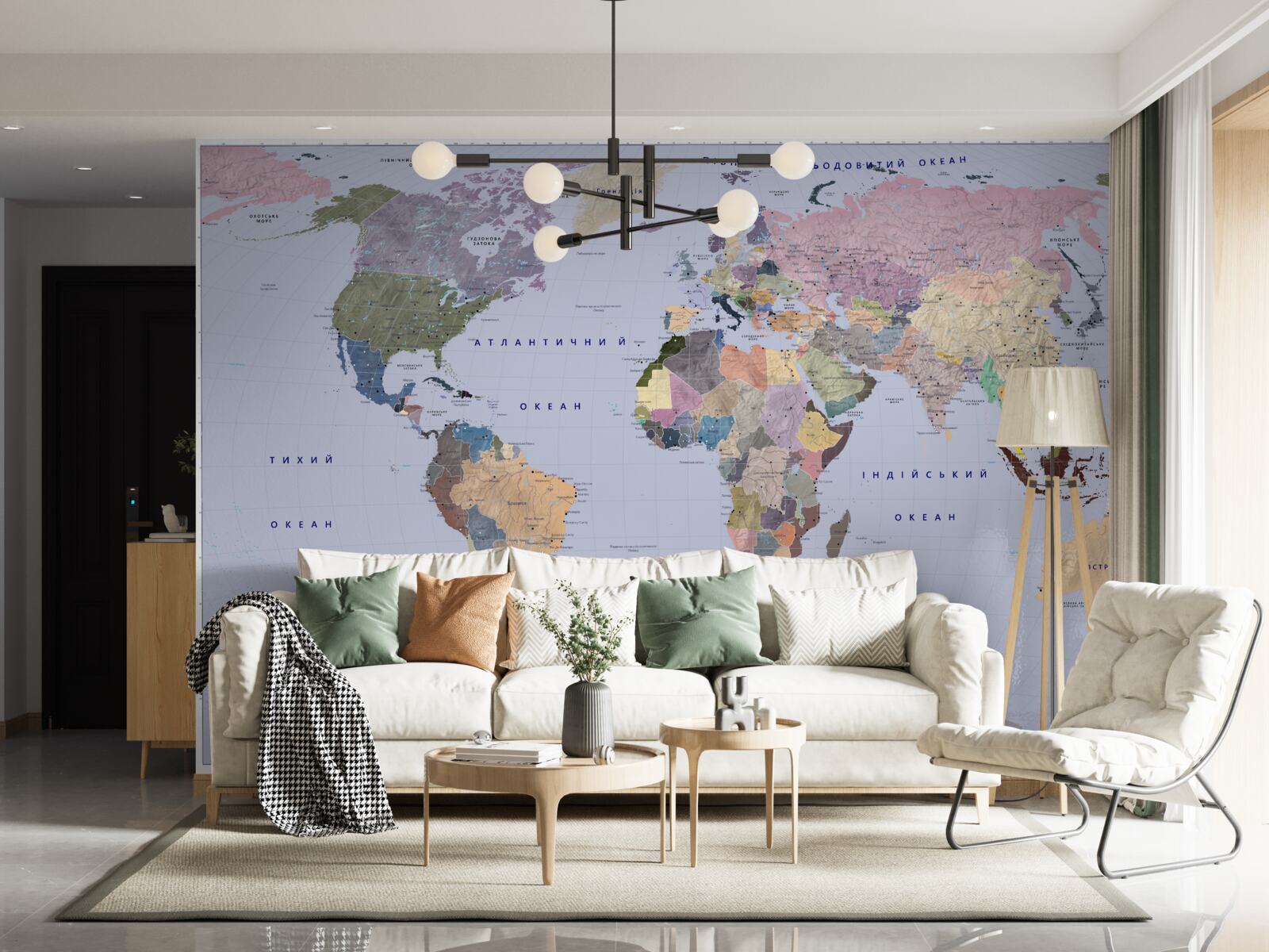 Papier peint carte géographique multicolore de la terre