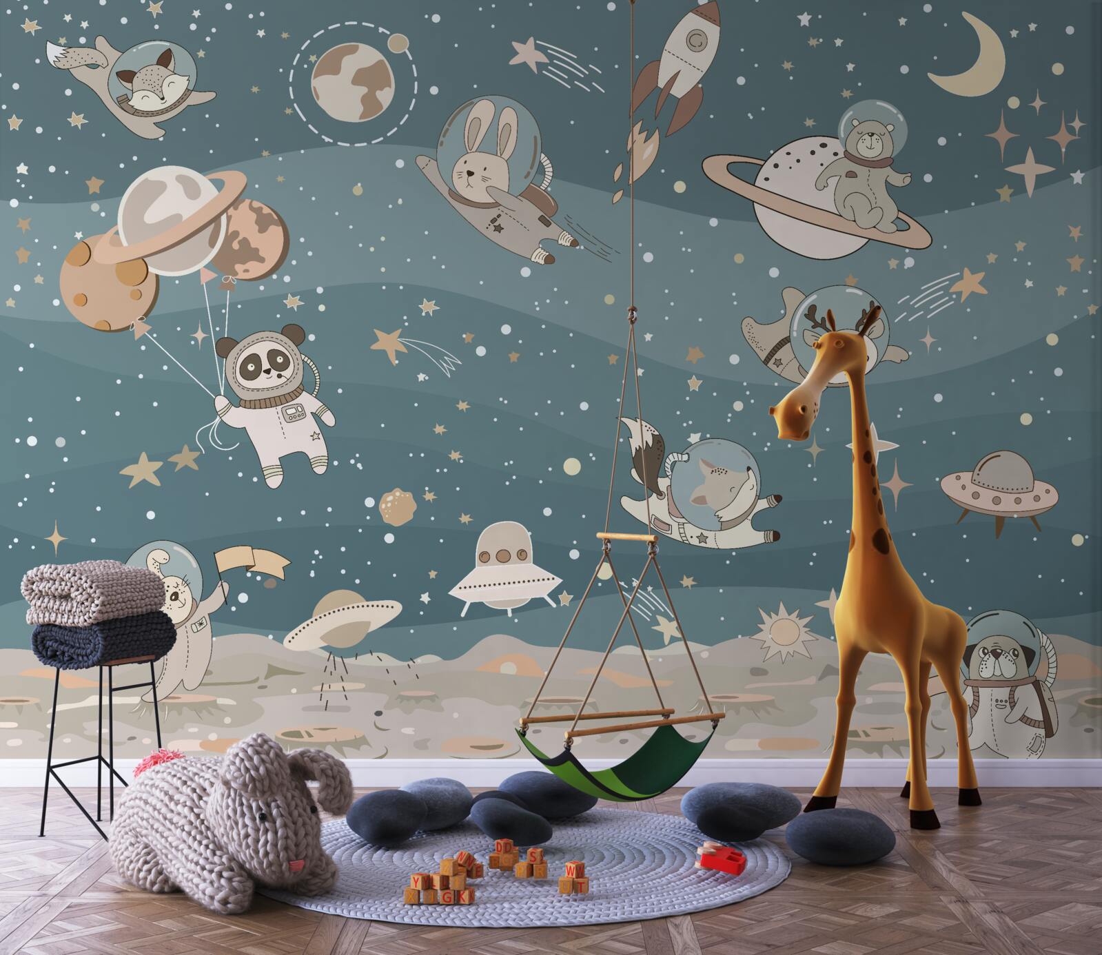 Papier peint animaux de l'espace