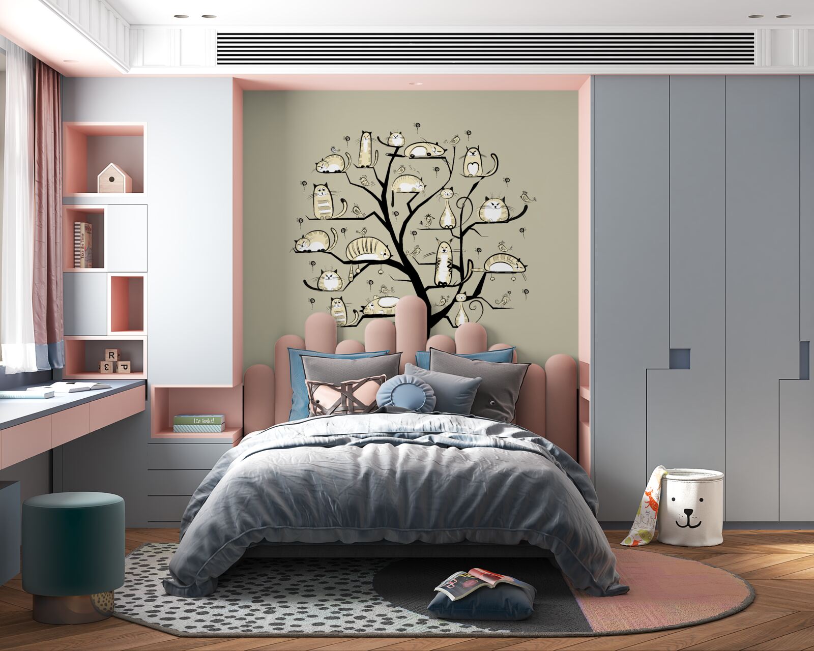 Papier peint chats sur une branche